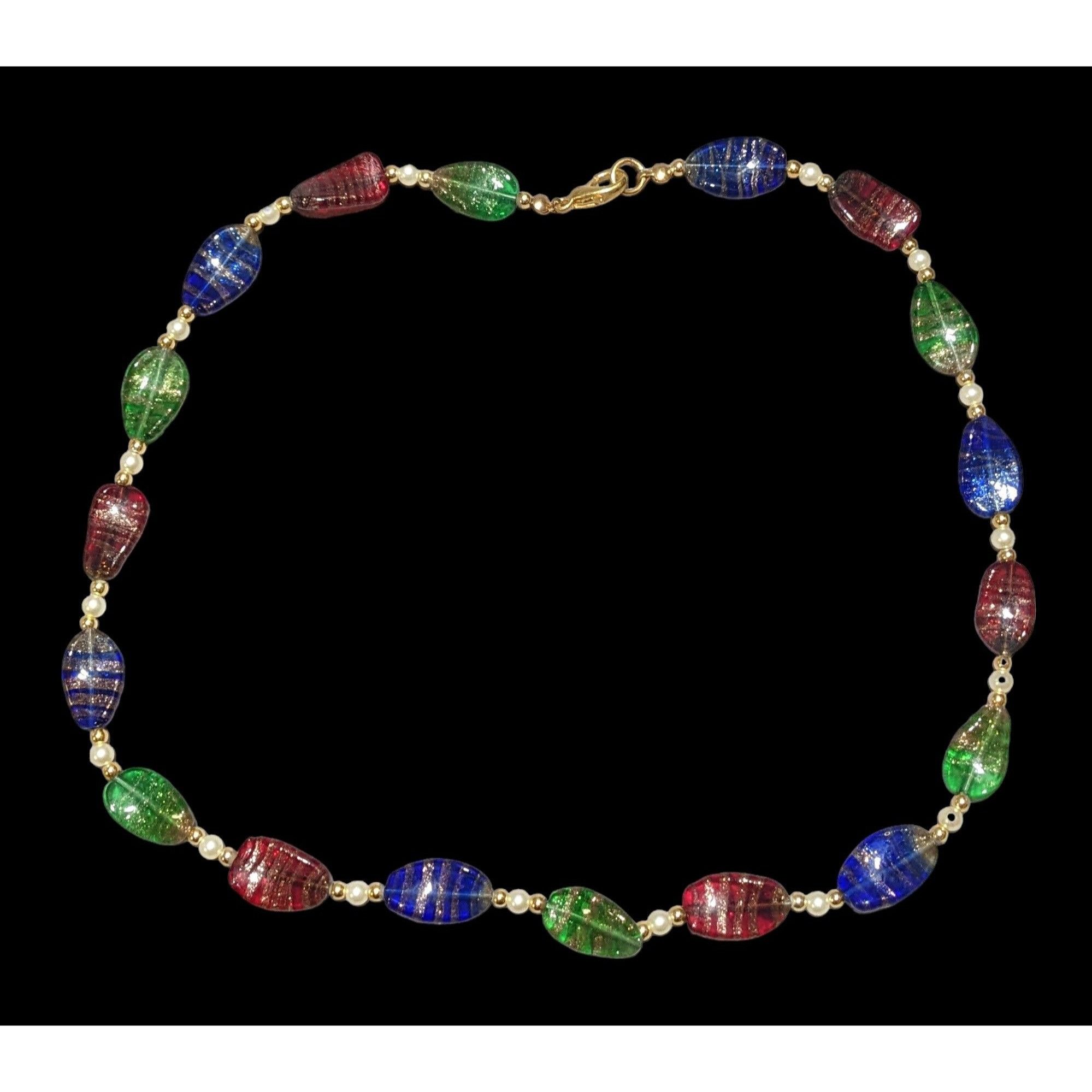 Other Rainbow Glitter Glass Necklace Size ONE SIZE - 1 Thumbnail
