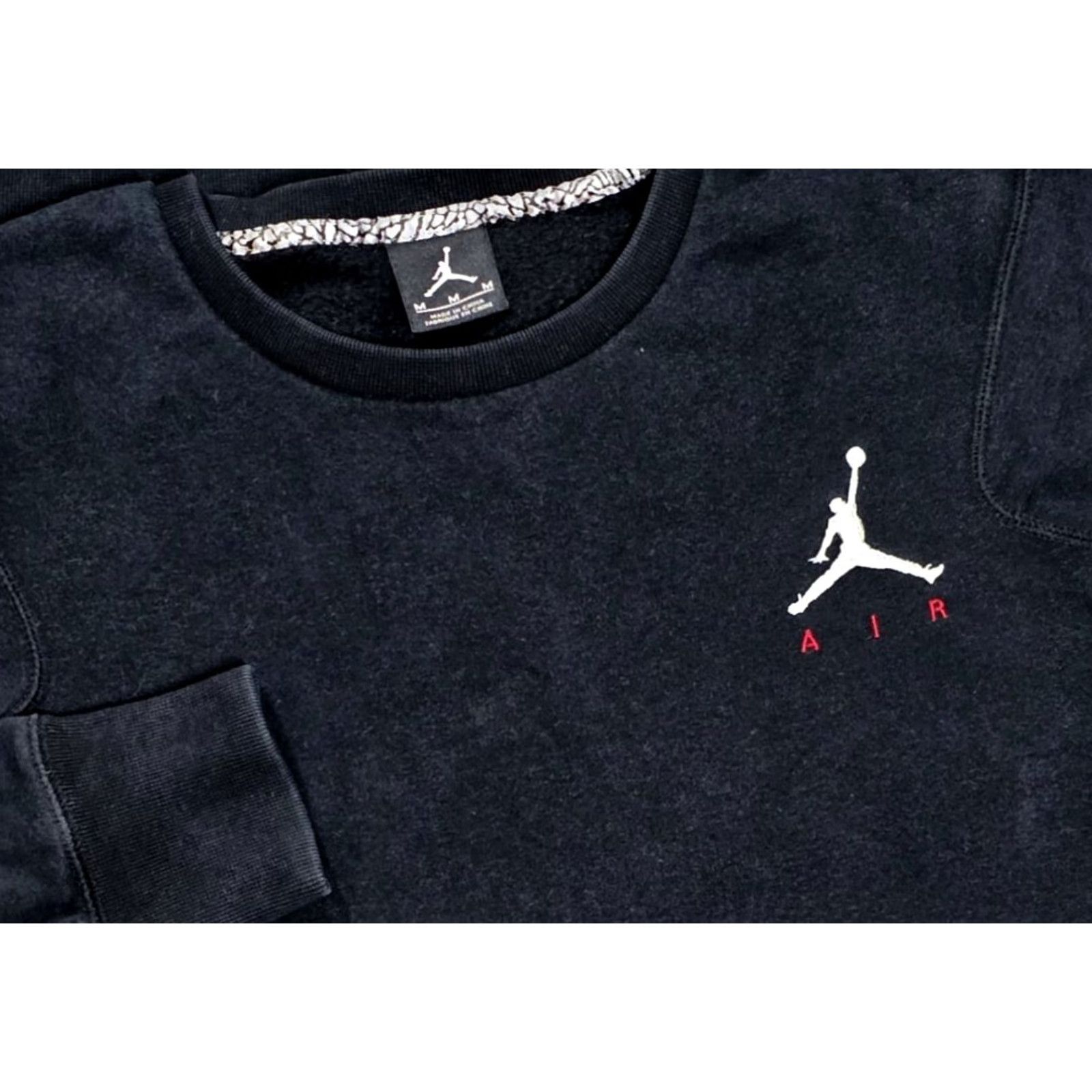 Jordan Brand Air Jordan Nike Jumpman Crewneck Size M Sweatshirt Black Raglan Long Sleeve Mens Sweatshirt Size US M / EU 48-50 / 2 - 2 Thumbnail