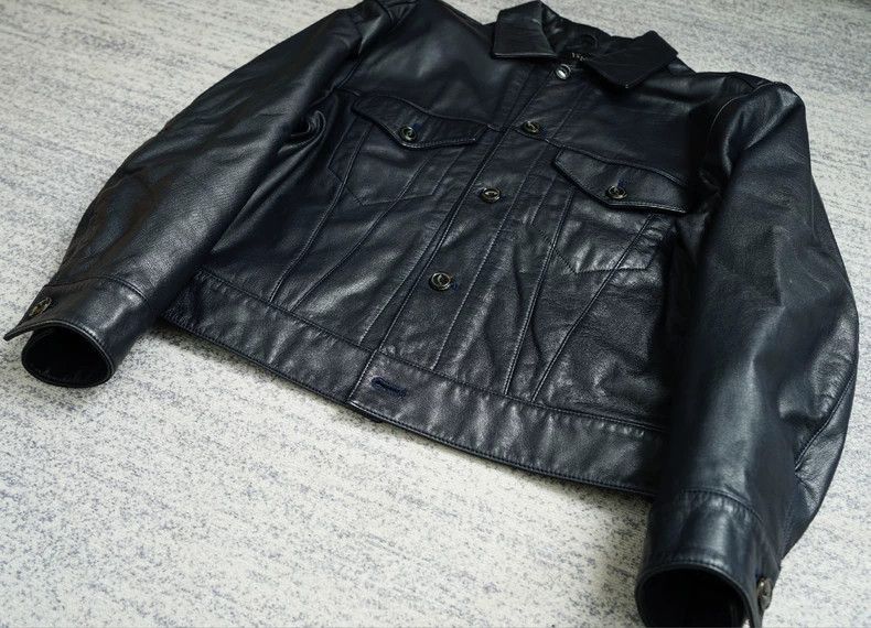 Yohji Yamamoto Yohji Yamamoto Yohji Yamamoto Leather Jacket Black Color Size US L / EU 52-54 / 3 - 2 Thumbnail