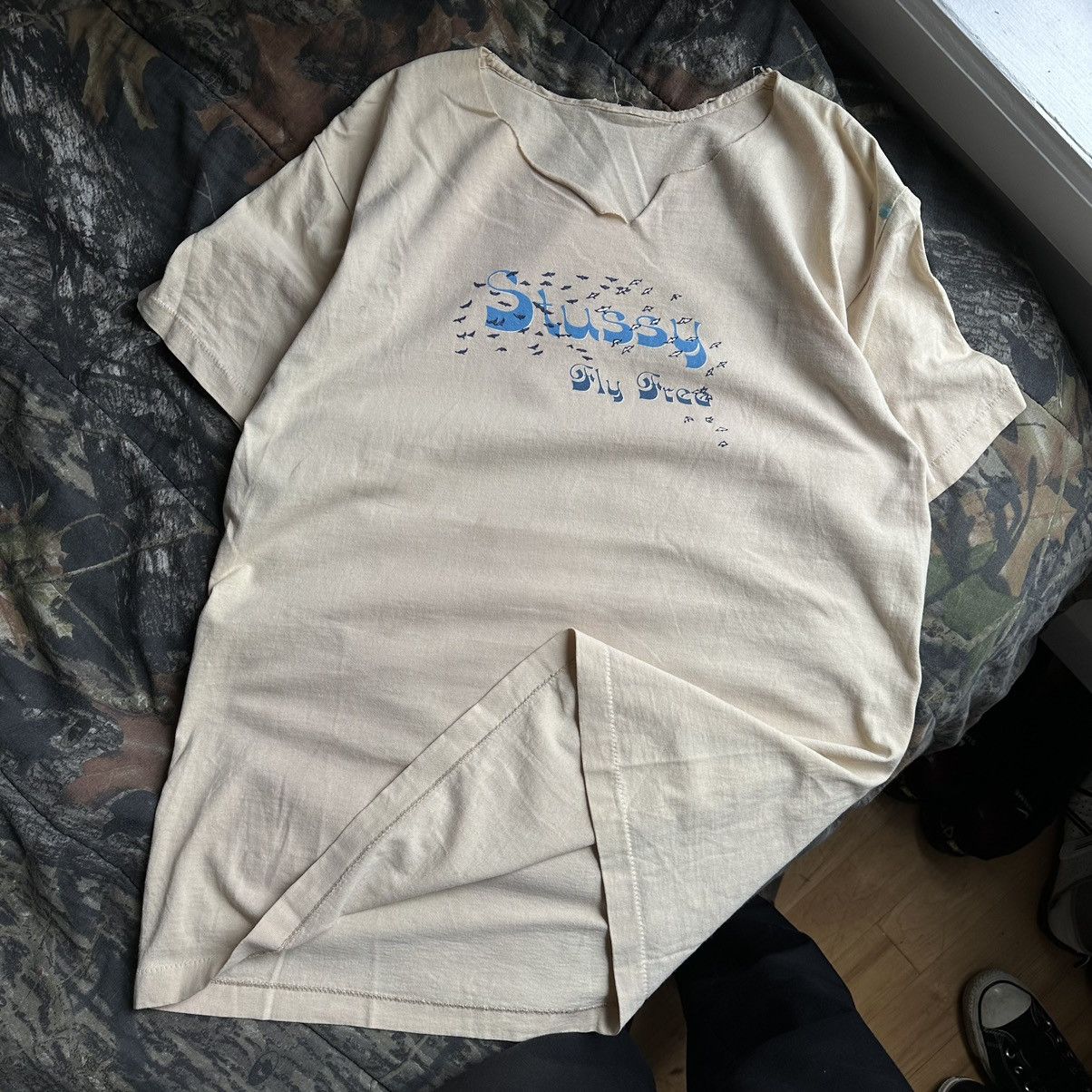 Stussy Rare Vintage 90s Stussy Chopped Fly Free Logo Skate Tee Size US XL / EU 56 / 4 - 4 Thumbnail