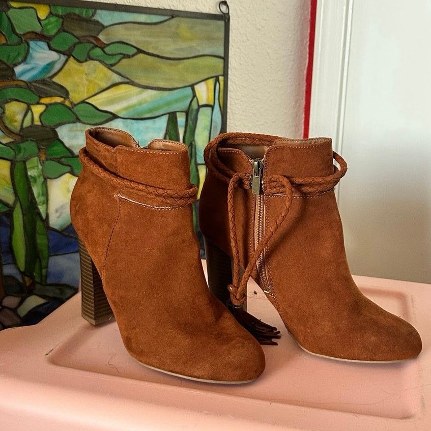Other bamboo scenery brown platform boots heels Size US 9 / IT 39 - 2 Thumbnail