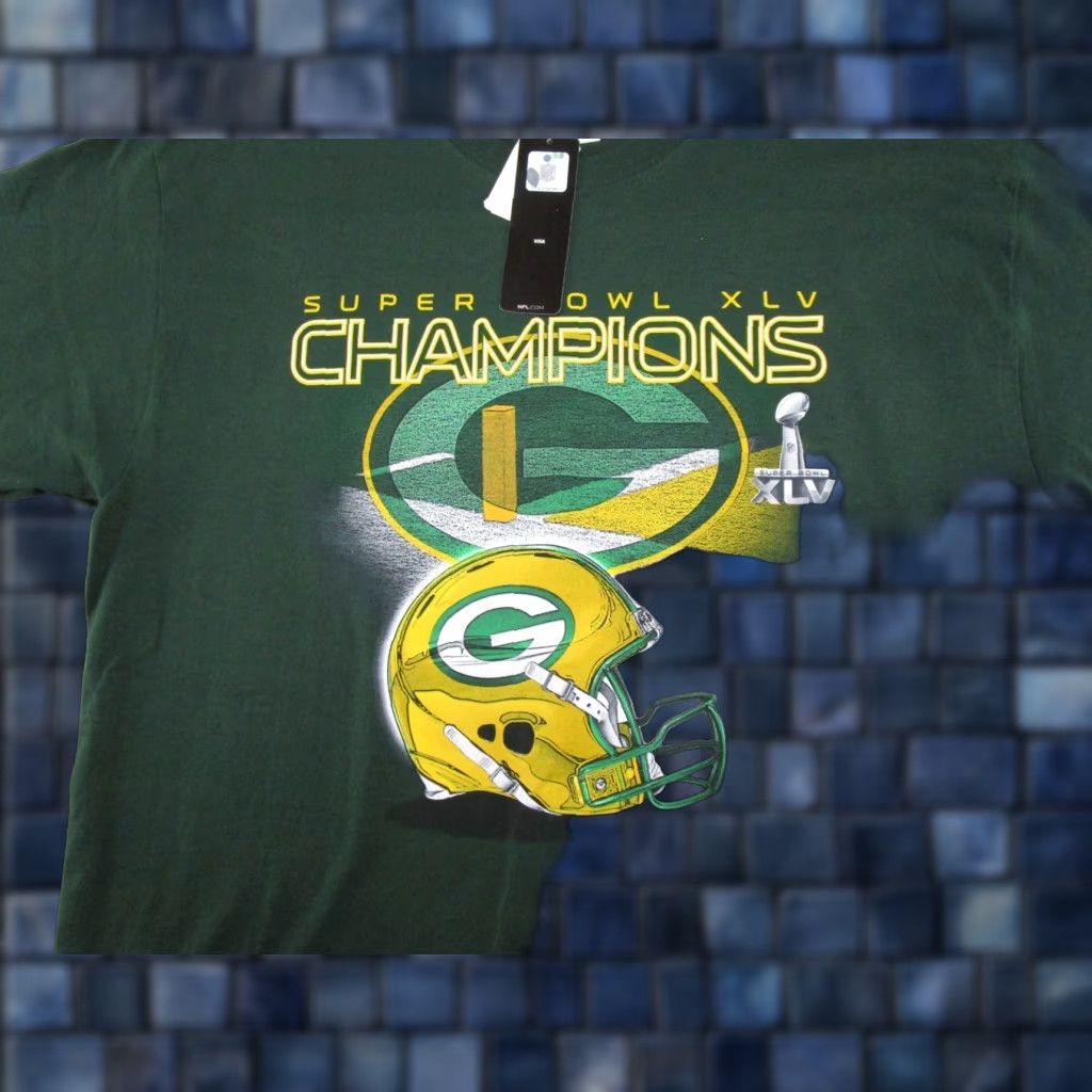 Fruit Of The Loom VINTAGE Green Bay Packers Super Bowl XLV Graphic T-Shirt Nike Size XL NEW Read Size US XL / EU 56 / 4 - 1 Thumbnail