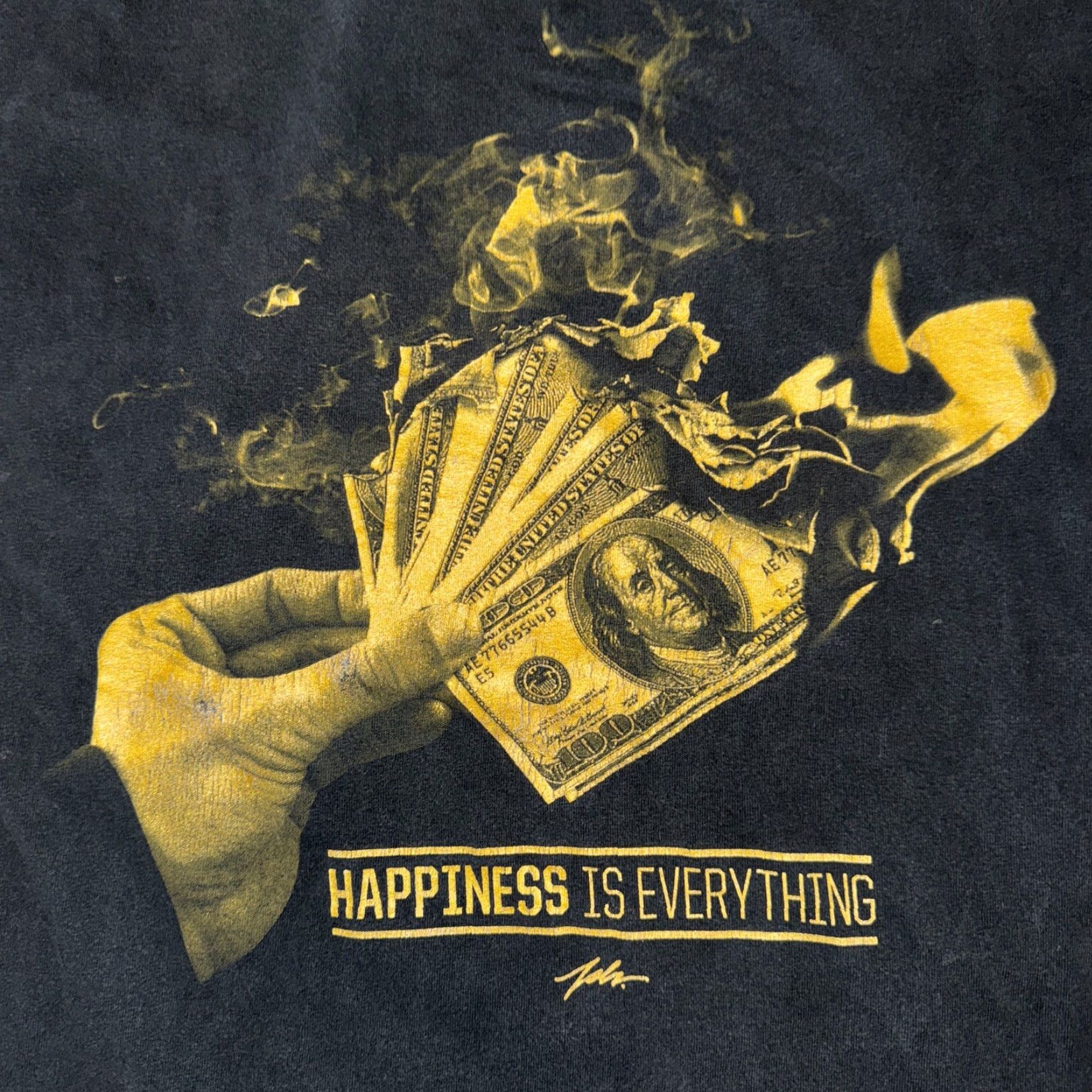 Vintage VINTAGE M&M T-Shirt Black Crew Neck Short Sleeve Men Medium 20x28 Happiness Is Everything Money Graphic Print Vintage 90s Theme Mens Size US M / EU 48-50 / 2 - 2 Thumbnail
