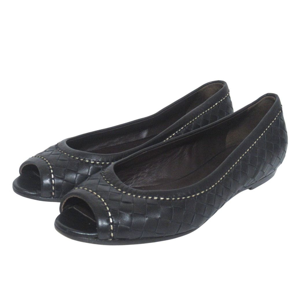 Bottega Veneta Bottega Veneta Bottega Veneta Intrecciato Leather Flat Open Toe Pumps Leather Shoes DUTY FREE for USA Size ONE SIZE - 1 Thumbnail