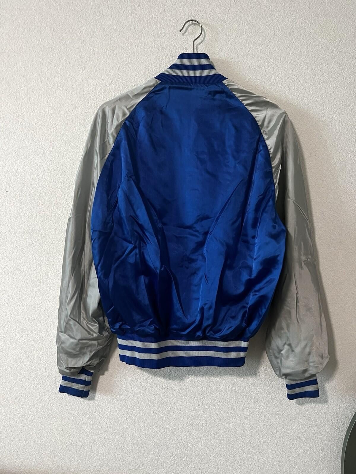 Other Vintage France Satin Varsity Jacket Blue Gre DeLong Snap M Size US M / EU 48-50 / 2 - 4 Thumbnail