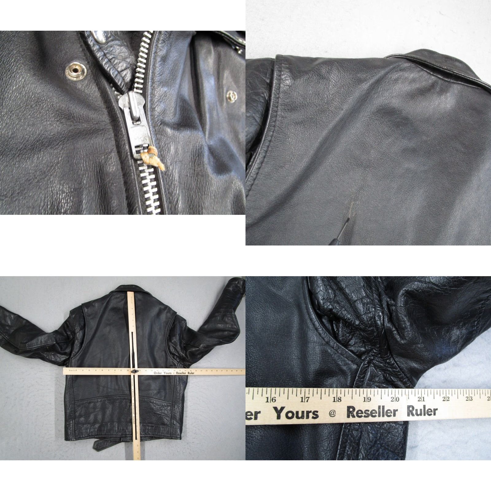 Vintage VINTAGE UNIK Leather Apparels Mens Black Leather Biker Jacket Belted Moto Size 42 Size US XS / EU 42 / 0 - 8 Thumbnail