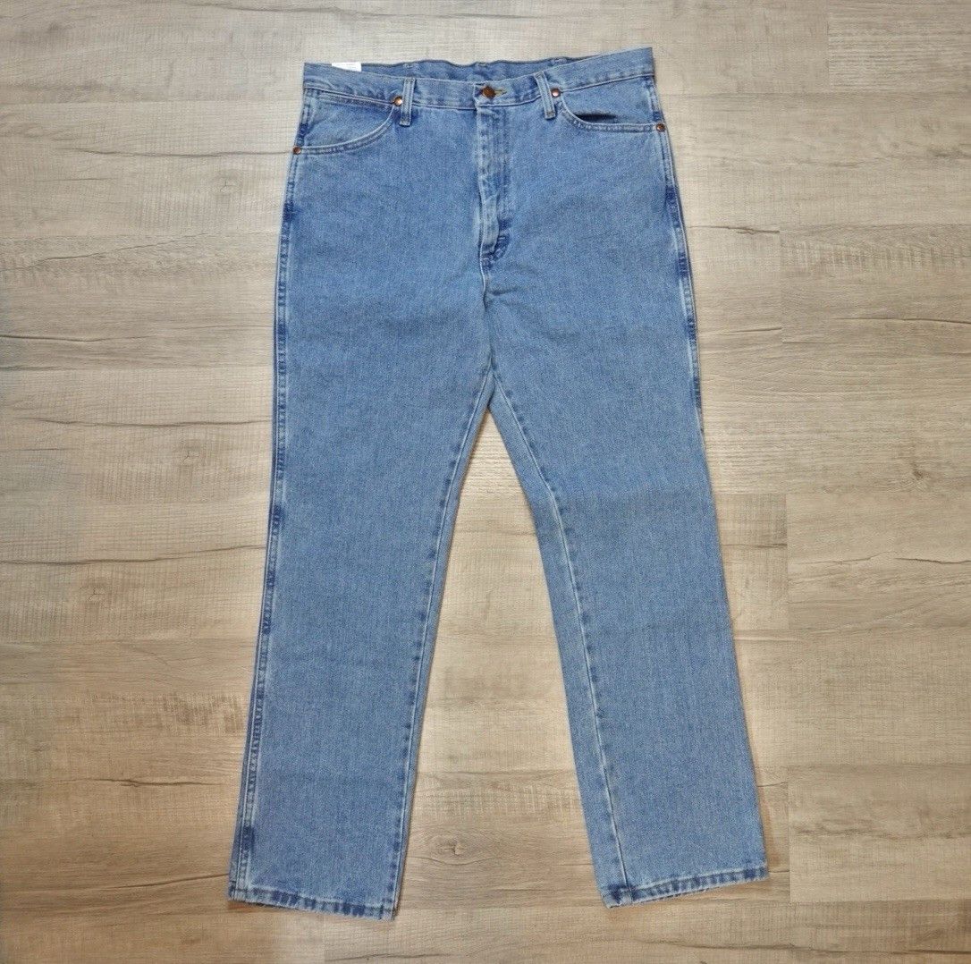 Wrangler NEW Wrangler 936 Blue Slim Fit Cowboy Cut Denim Jeans 36x32 Size US 36 / EU 52 - 1 Thumbnail