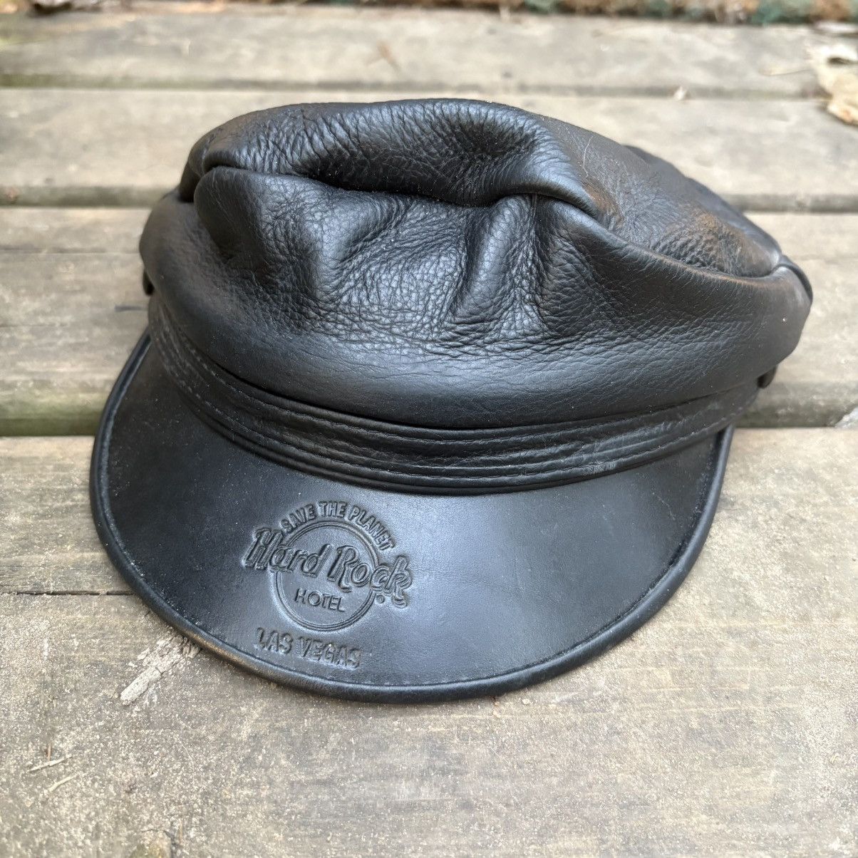 Hard Rock Cafe Vintage Leather Hard Rock Cafe Biker Daddy Captains Hat Size ONE SIZE - 1 Thumbnail