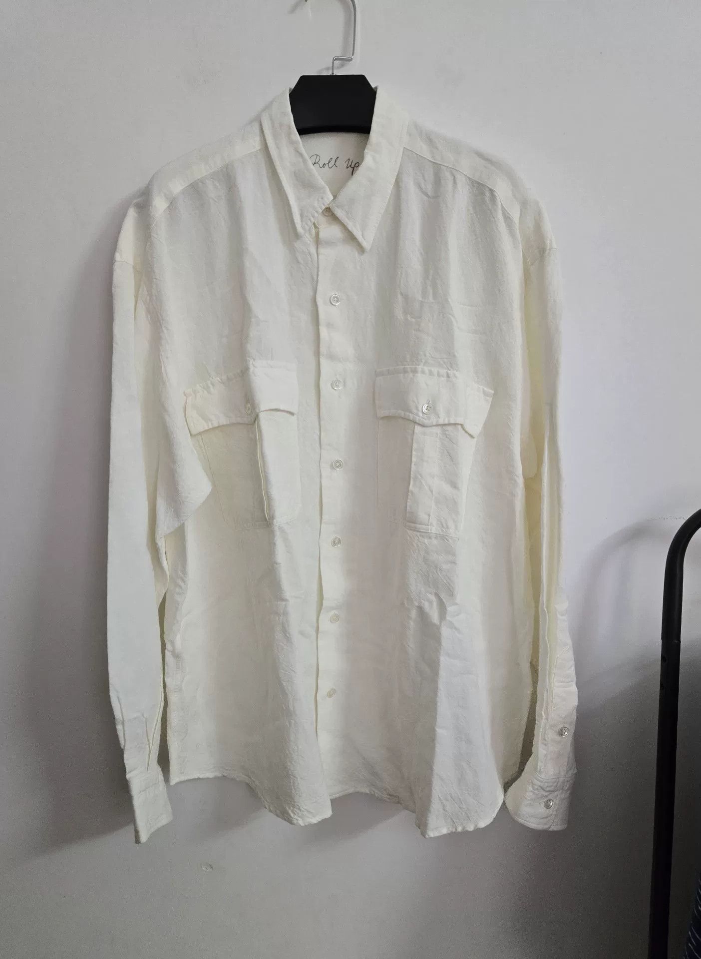 Porter Classic Porter Classic Bamboo Linen White Shirt Size US M / EU 48-50 / 2 - 1 Thumbnail
