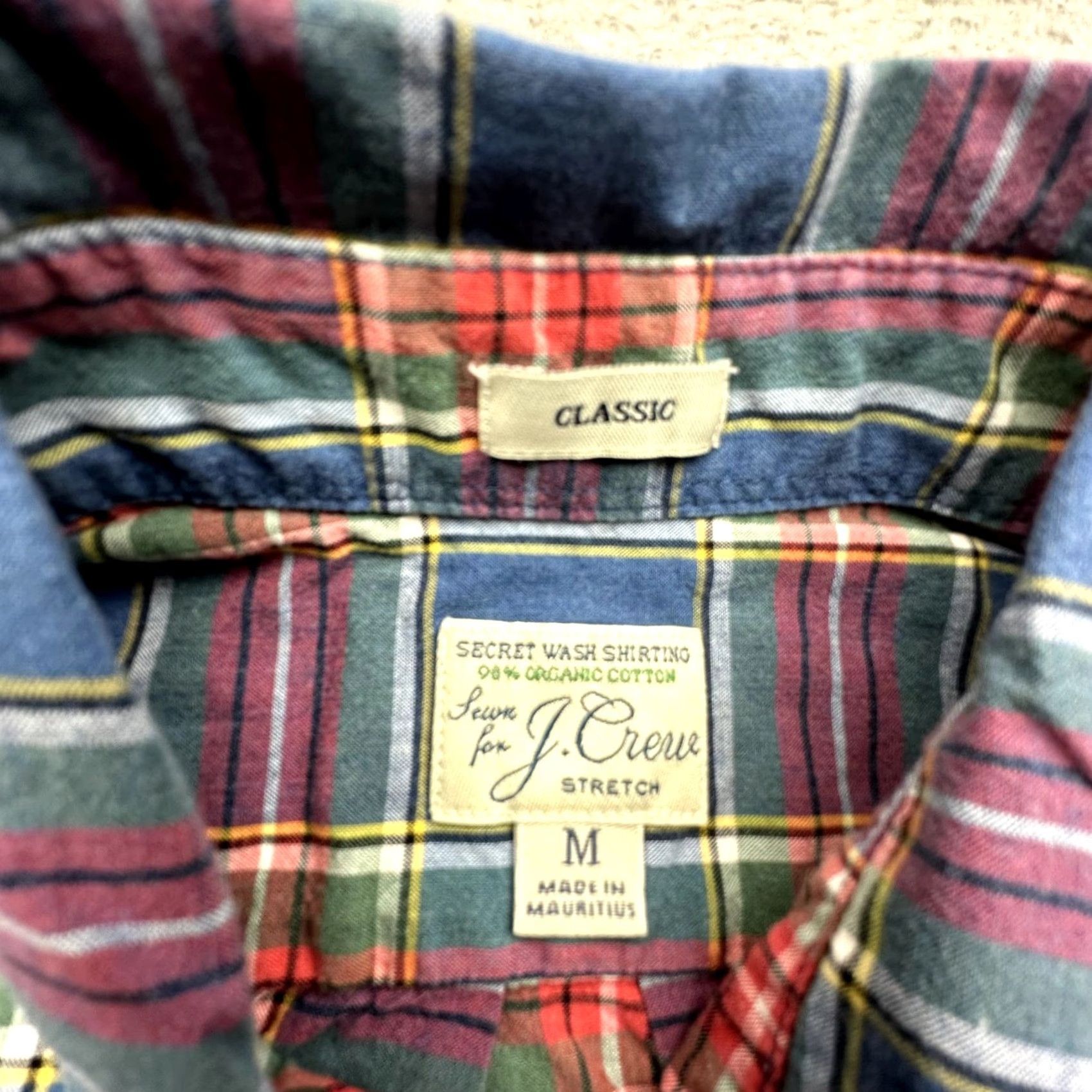 J.Crew J.CREW Shirt Mens Medium Long Sleeve Plaid Button-Down Pocket Cotton Secret Wash Stretch Red Blue Size US M / EU 48-50 / 2 - 3 Thumbnail