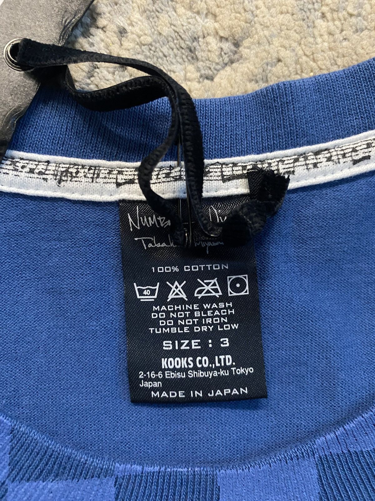 Number (N)ine SS09 Checkered Blue Painted T Shirt Size US M / EU 48-50 / 2 - 2 Thumbnail