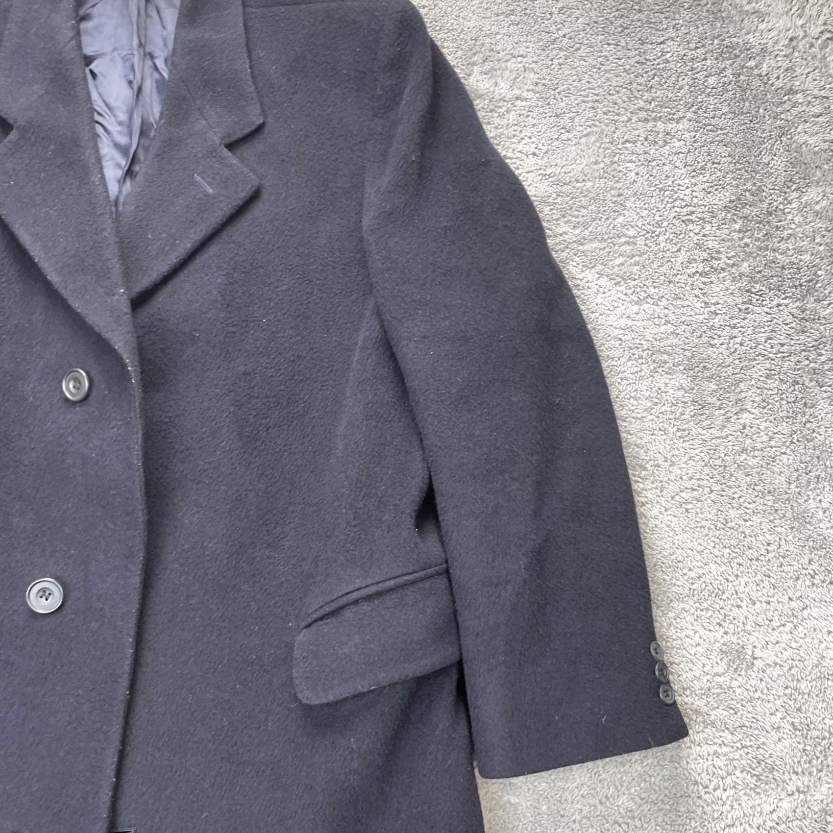 Vintage VINTAGE English Jacket Mens 40 Blue Overcoat Notch Lapel Trench UK England Class Shirt? Size US XXS / EU 40 - 3 Thumbnail