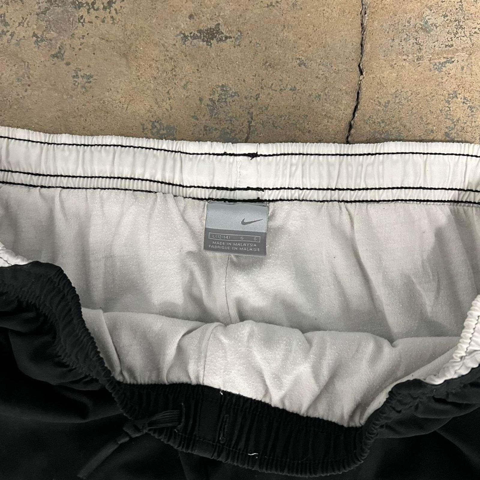 Nike Black Nike Track Pants white stripe large baggy y2k wide leg Size 34 - 5 Thumbnail