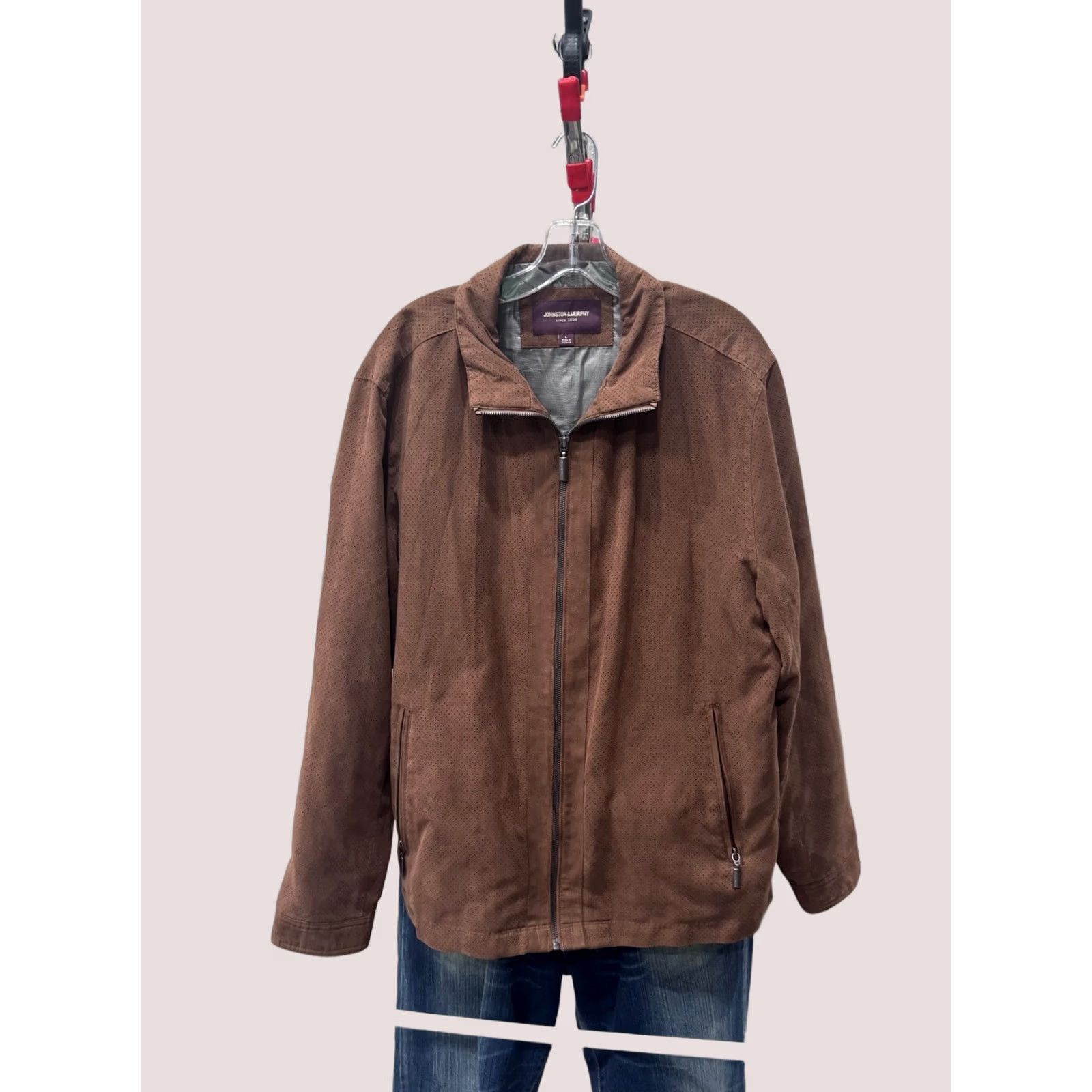 Johnston & Murphy Johnson & Murphy Poly Faux Leather Zippered SWEATER Large L Men Cardigan Multicolor 100% Happiness Guarantee Mens Size US L / EU 52-54 / 3 - 1 Thumbnail