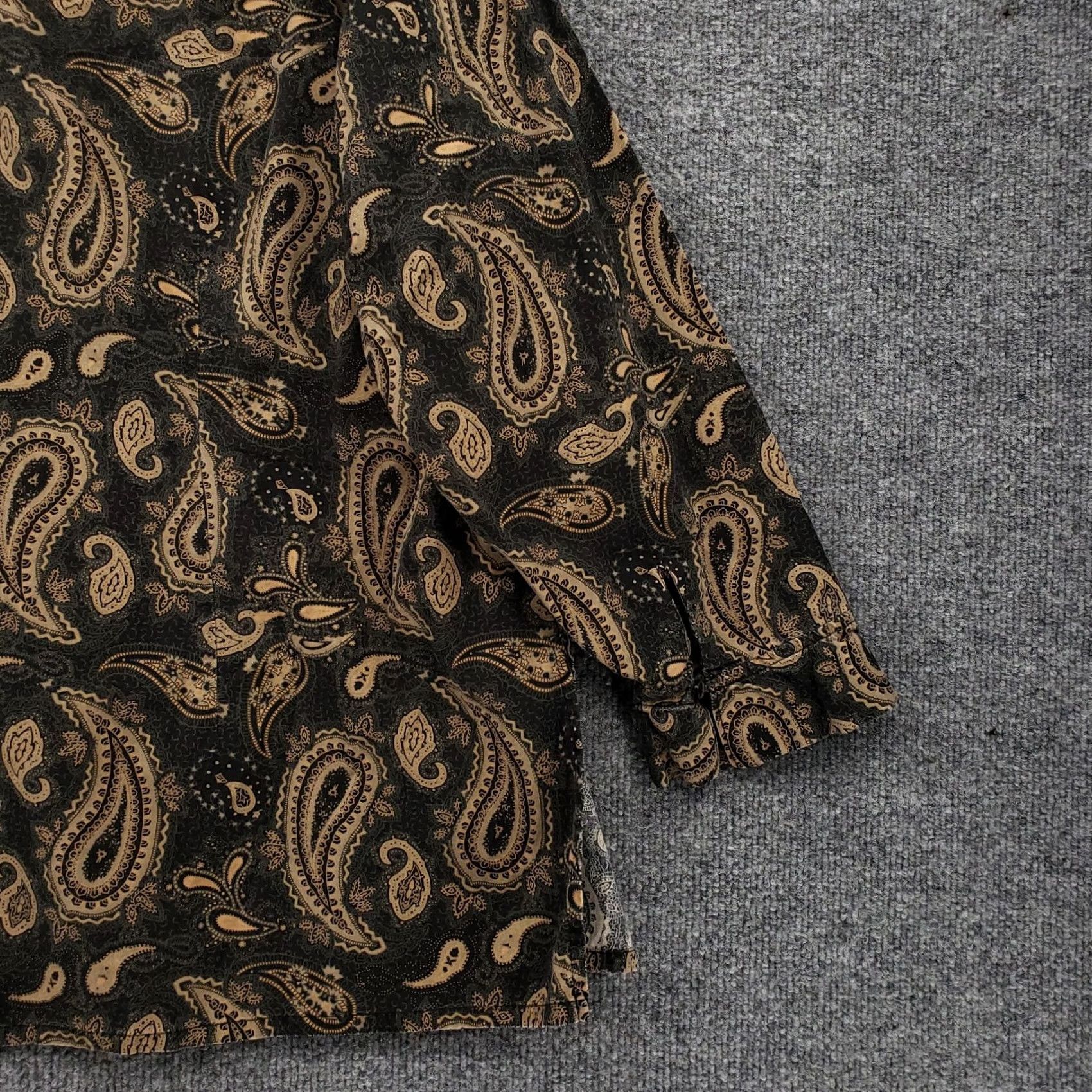 Tommy Hilfiger Tommy Hilfiger Shirt Womens Plus 20 Black Paisley Tunic Button-Up Long Sleeves Size 3XL / US 20-22 - 6 Thumbnail