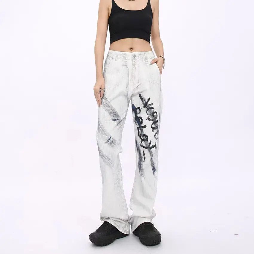 Designer Vintage Hip Hop Streetwear Loose Casual Jeans Size US 31 - 1 Thumbnail
