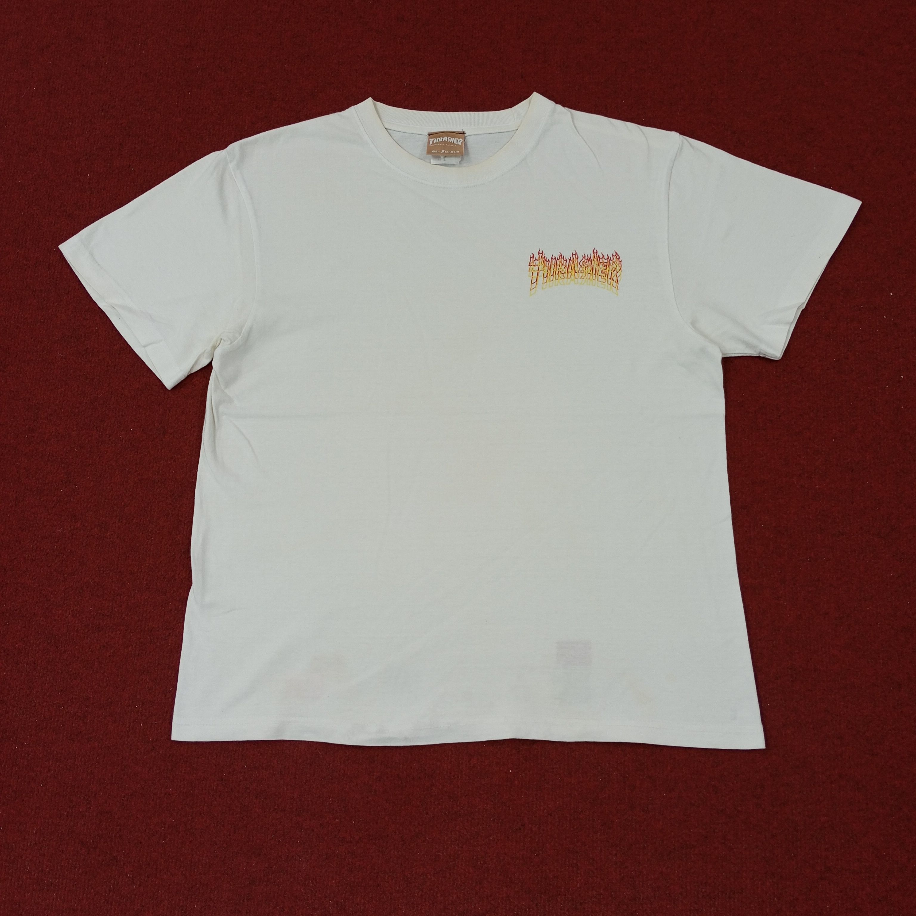 Thrasher × Vintage Thrasher Flames Design Skateboard Style Tshirt C219N37 Size US L / EU 52-54 / 3 - 1 Thumbnail
