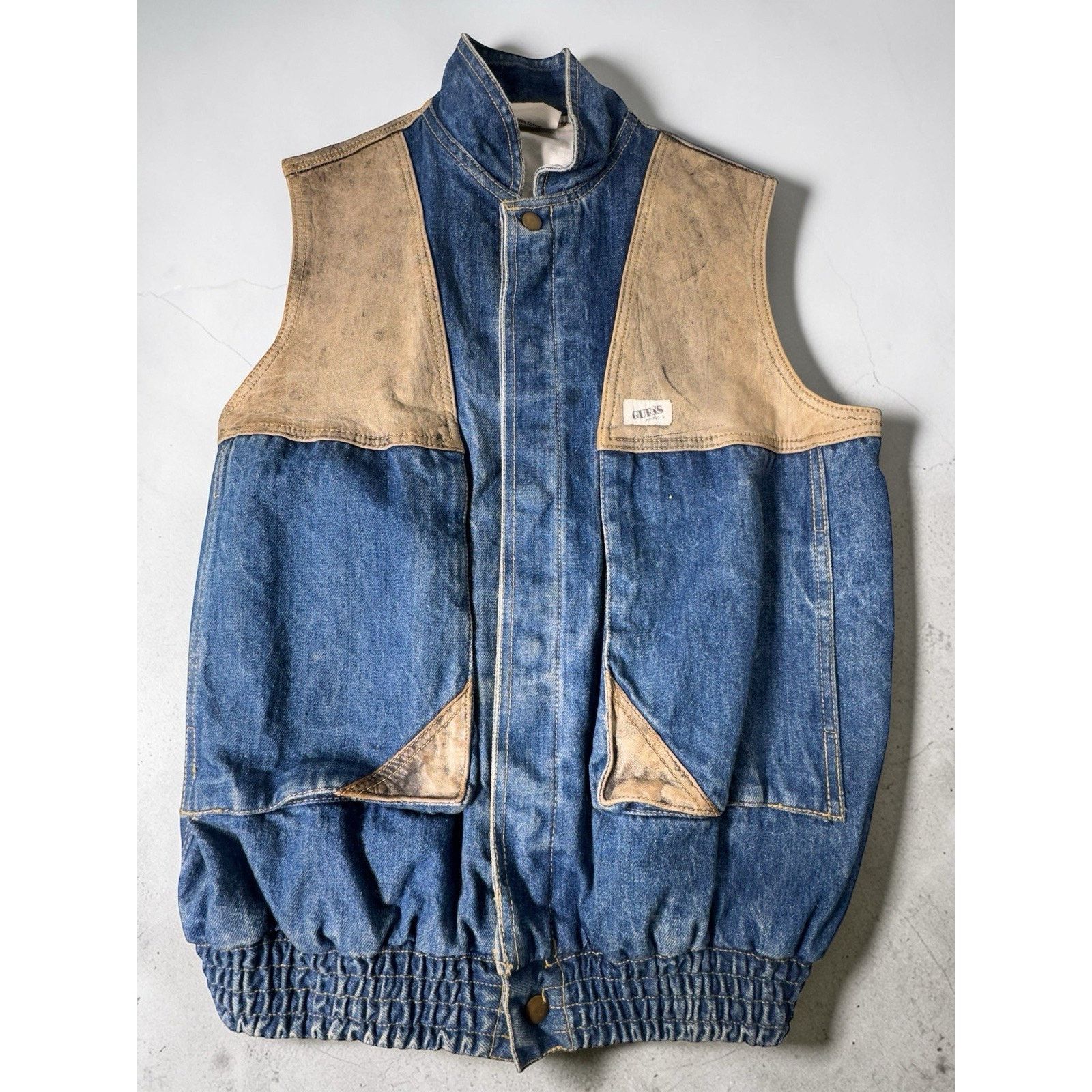 Guess Vintage Guess Georges Marciano Denim Vest Leather 80s Size M Size US M / EU 48-50 / 2 - 1 Thumbnail