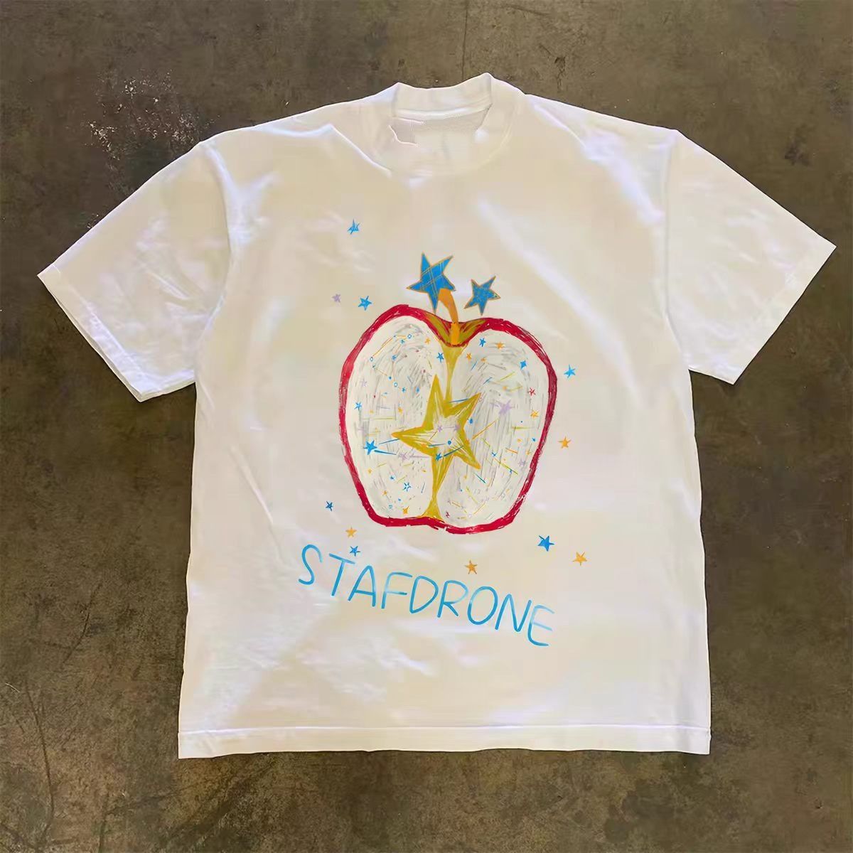 Japanese Brand White Vintage Apple-Print Cotton T-Shirt Size US M / EU 48-50 / 2 - 1 Thumbnail