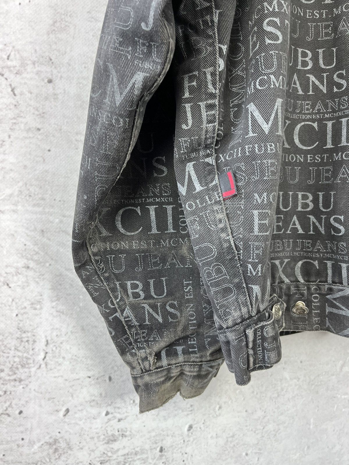 Fubu × Vintage 90s FUBU The Collection MCMXCII All Over Print Denim Jacket Size US XL / EU 56 / 4 - 9 Thumbnail