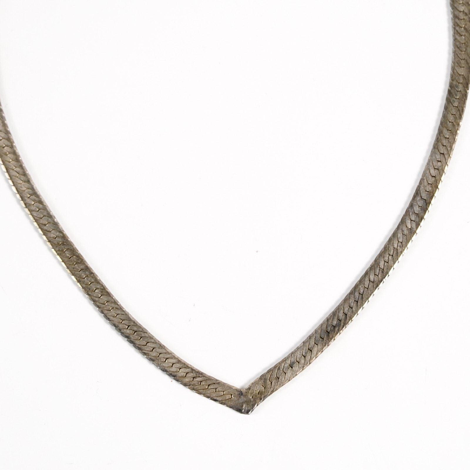 Other Vintage 925 Sterling Silver Flat Herringbone Chain Necklace Size ONE SIZE - 2 Thumbnail