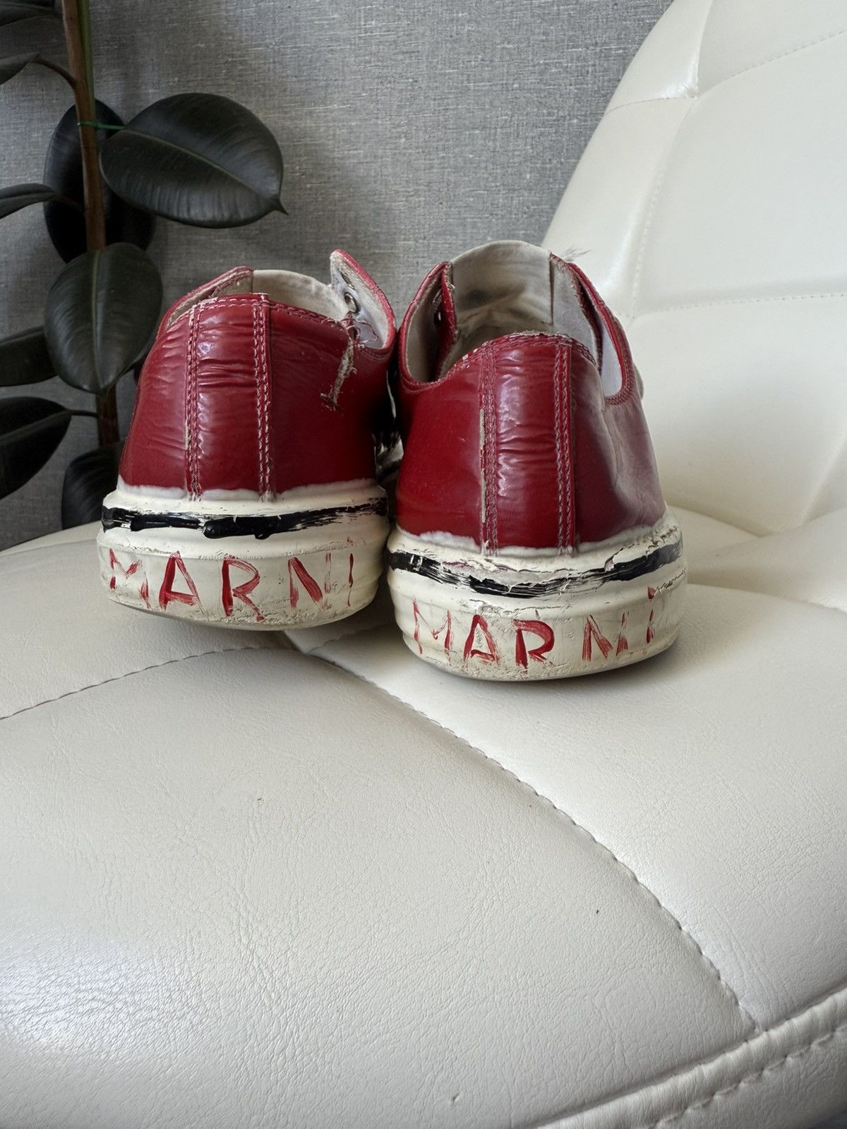 Marni MARNI Gooey Red Converse Low Top Destroyed Sneakers Size 43 Size US 10 / EU 43 - 18 Thumbnail