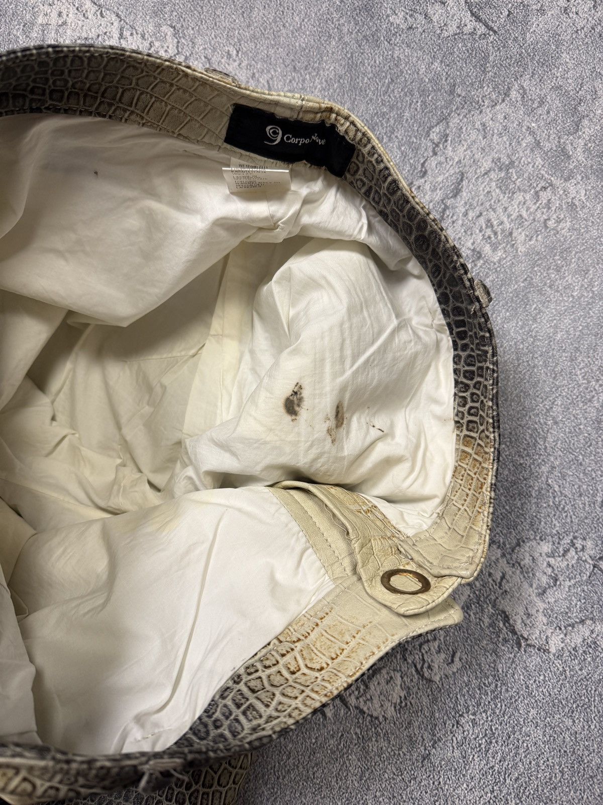 Other Corpo Nove Crocodile Embossed Leather Trousers Beige Brown Size 34" / US 12 / IT 48 - 16 Thumbnail