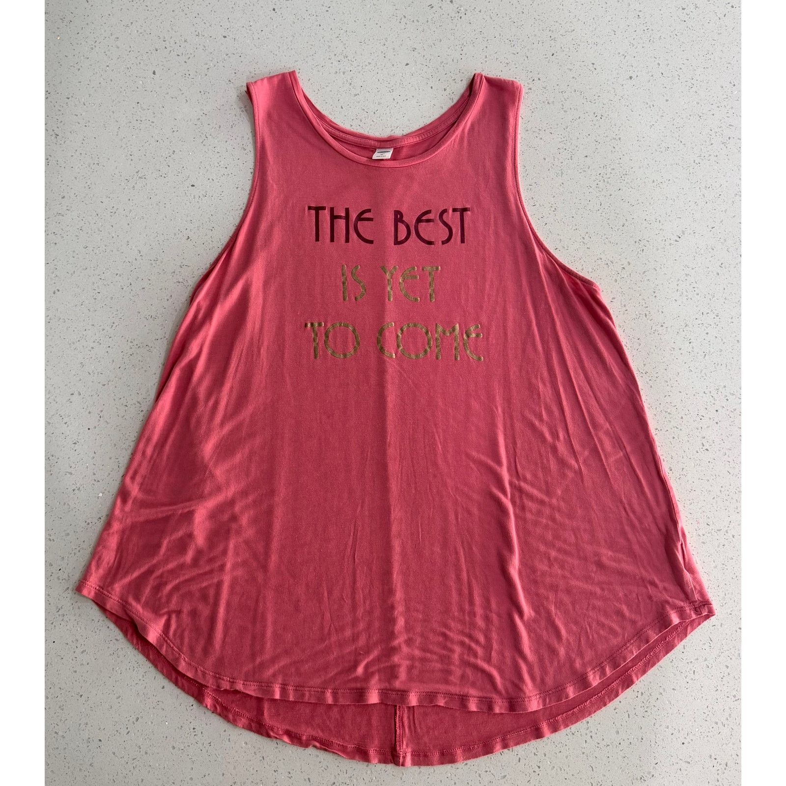 Old Navy Old Navy Womens Tank XL Solid Pink The Best Is Yet To Come Size XL / US 12-14 / IT 48-50 - 1 Thumbnail