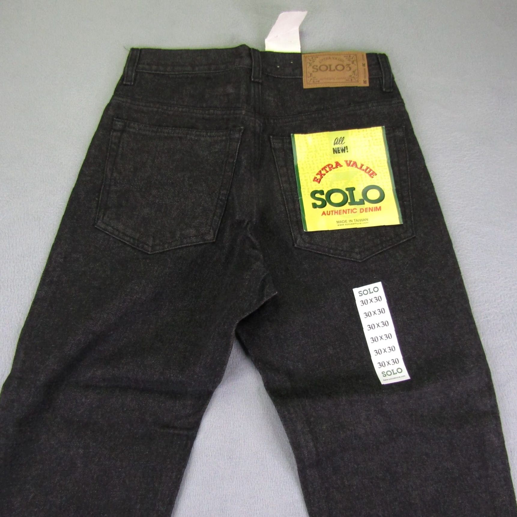 Vintage VINTAGE Solo Semore Jeans Men 30x30 Black Denim Baggy Straight Deadstock Y2K 90s Jeans Mens Regular Black 30 30 Size US 29 - 6 Thumbnail