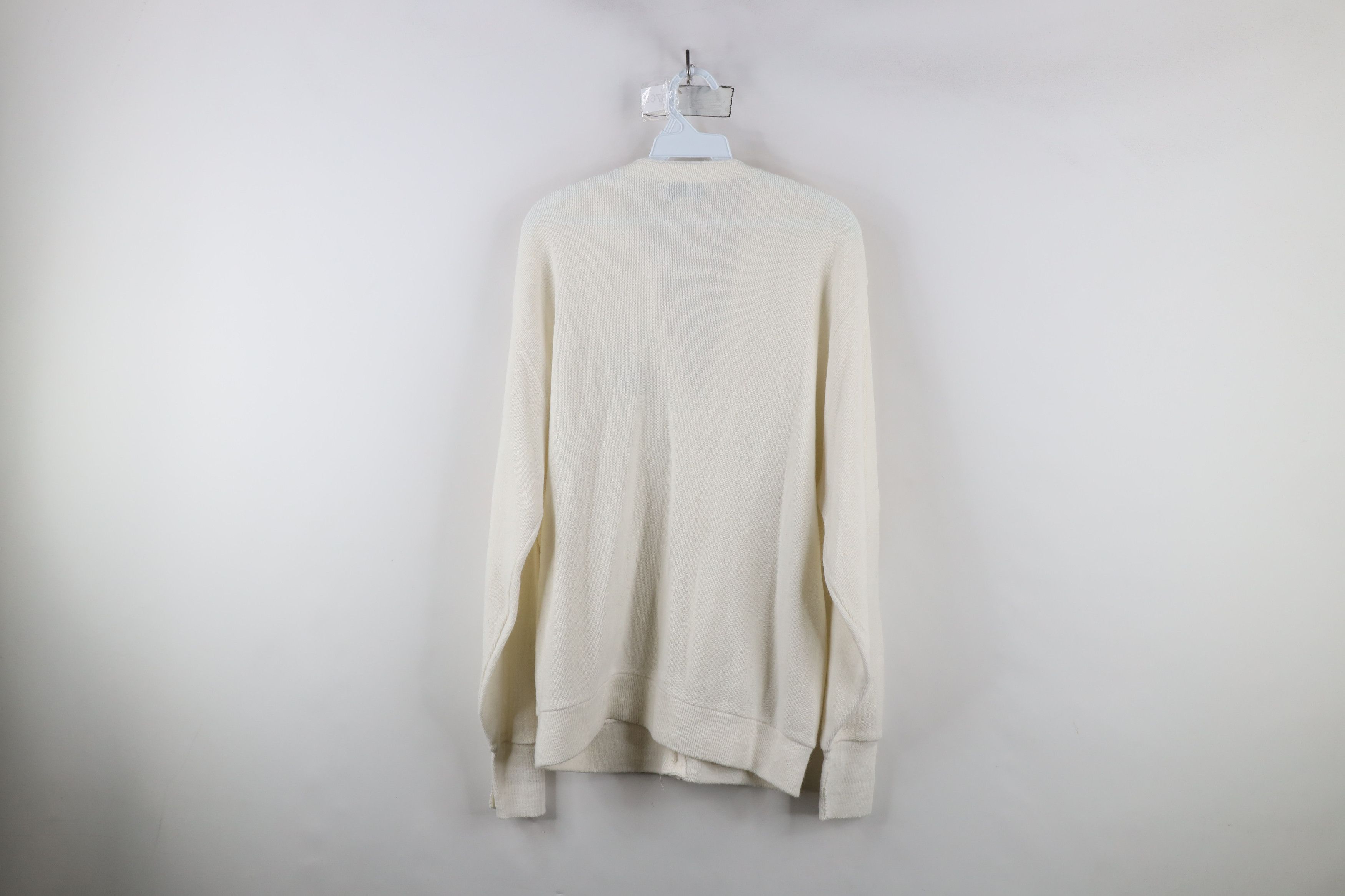 Izod × Vintage Vintage 80s 90s Izod Knit Cardigan Sweater White USA Acrylic Size US L / EU 52-54 / 3 - 10 Thumbnail