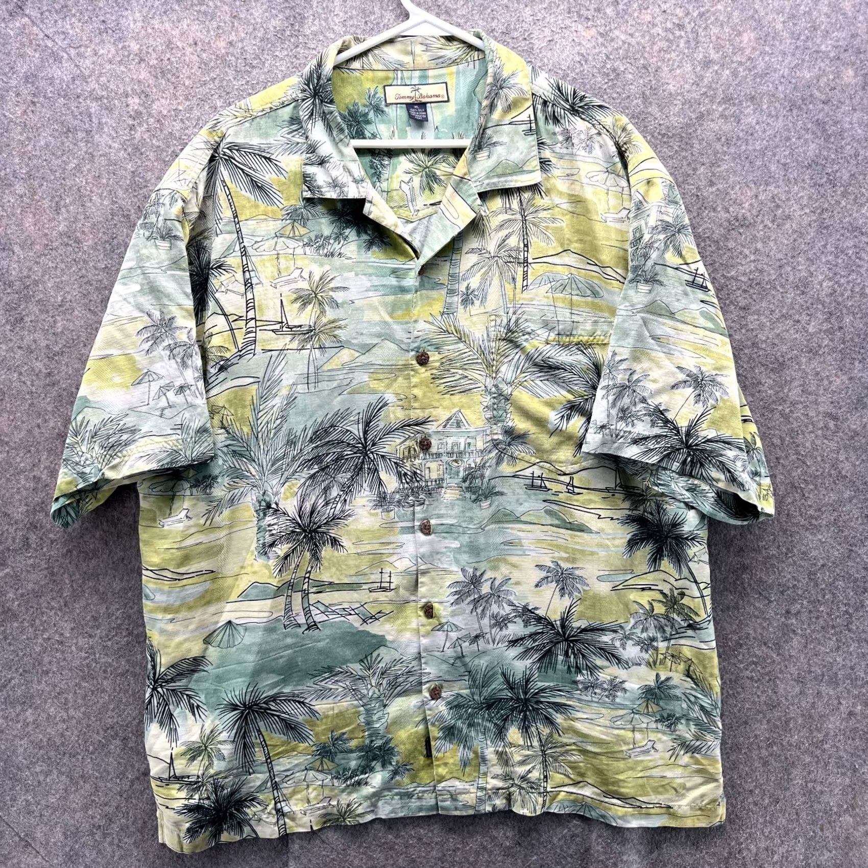 Tommy Bahama VINTAGE Tommy Bahama Shirt Mens XL Green Men Hawaiian Camp Silk Palm Trees Paradise Button Size US XL / EU 56 / 4 - 2 Thumbnail