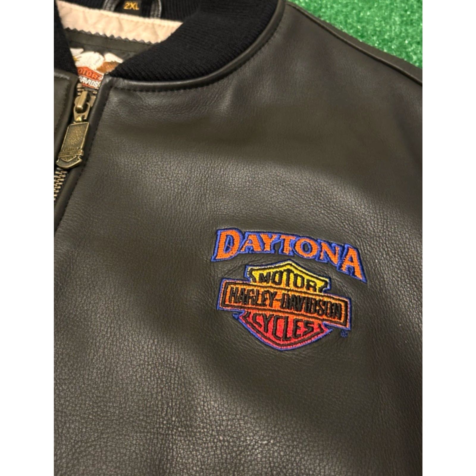 Harley Davidson VINTAGE Harley-Davidson Leather Jacket Daytona Beach Mens 2XL Biker Black Zip Size US XXL / EU 58 / 5 - 4 Thumbnail