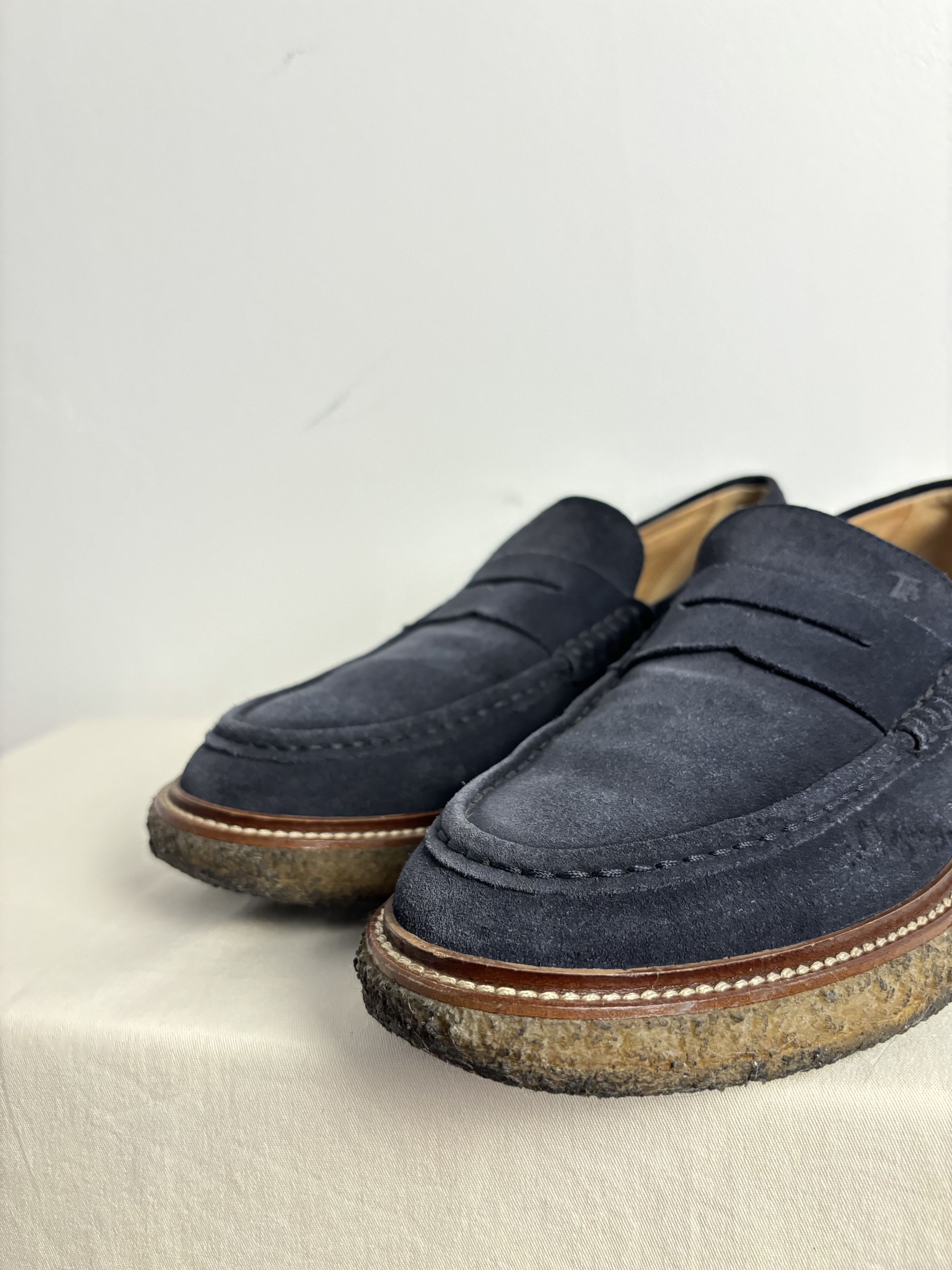 Tod's Tod's Navy Suede Loafers Size US 7 / EU 40 - 3 Thumbnail