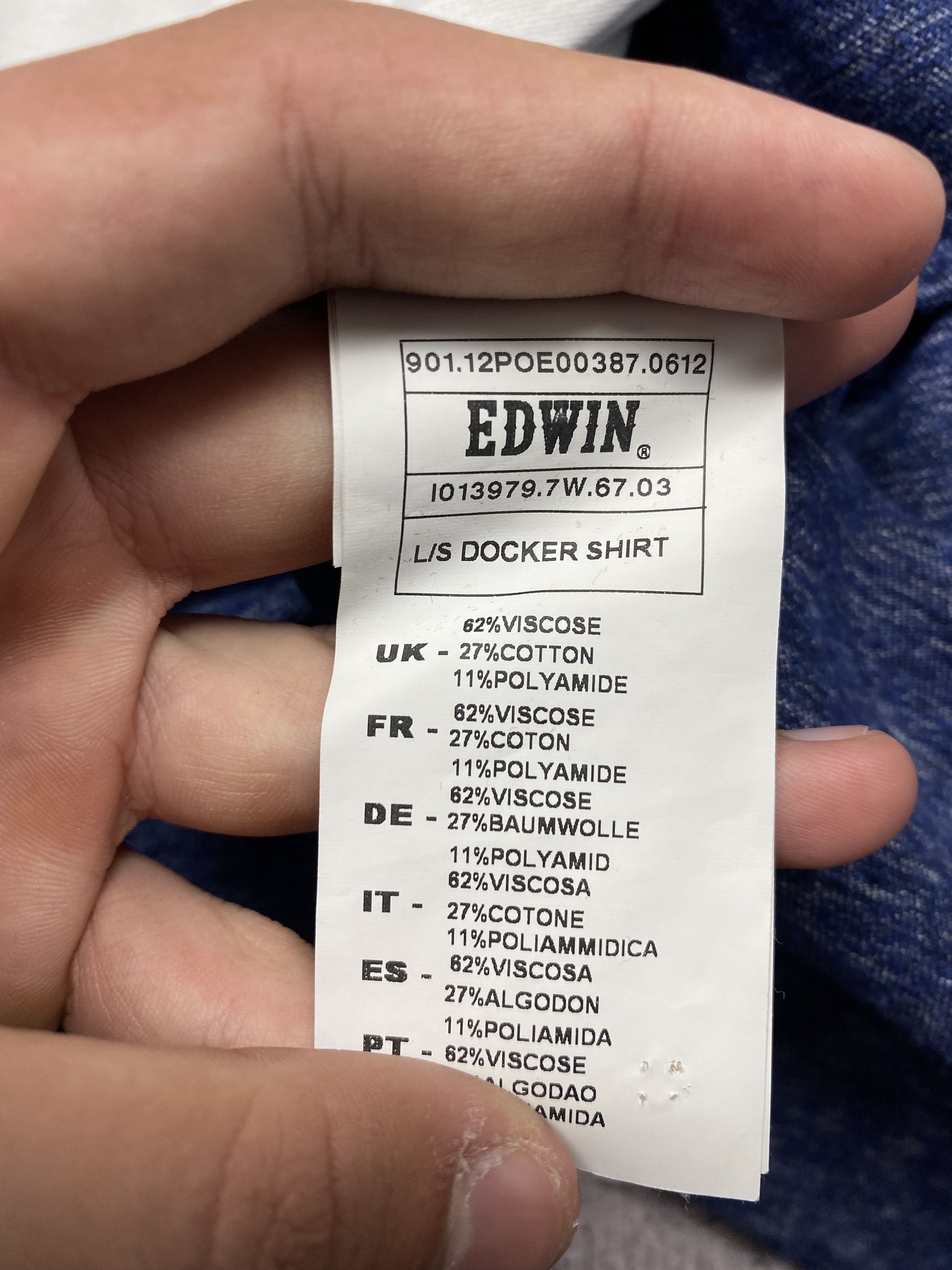 Edwin × Flannel Edwin Vintage Mens Docker Flannel Shirt Size US L / EU 52-54 / 3 - 5 Thumbnail