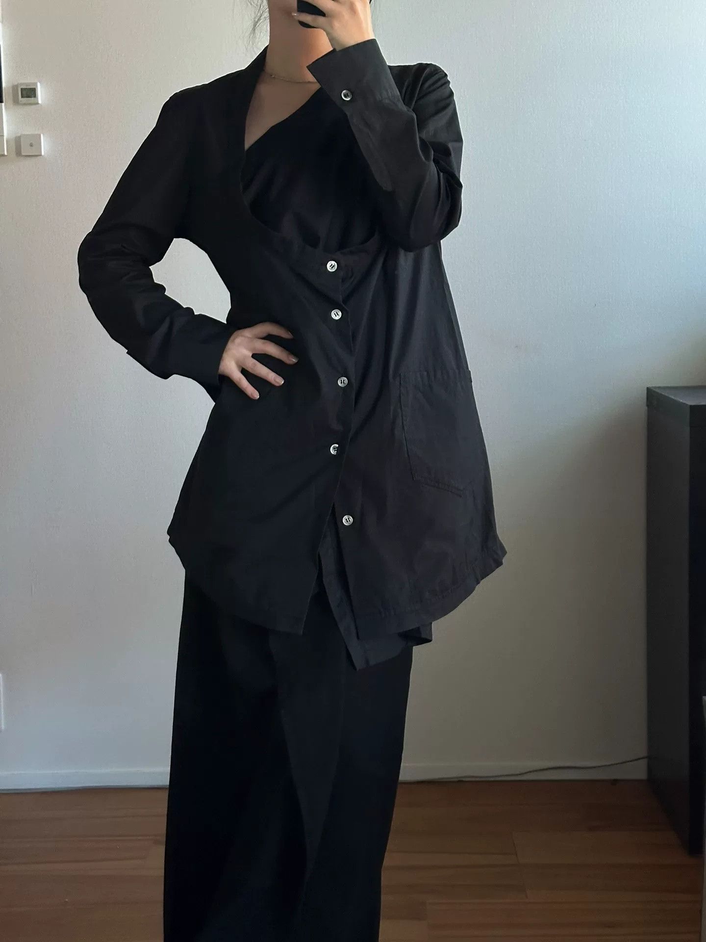 Limi Feu Black Double-Collar Shirt by Limifue Size S / US 4 / IT 40 - 1 Thumbnail