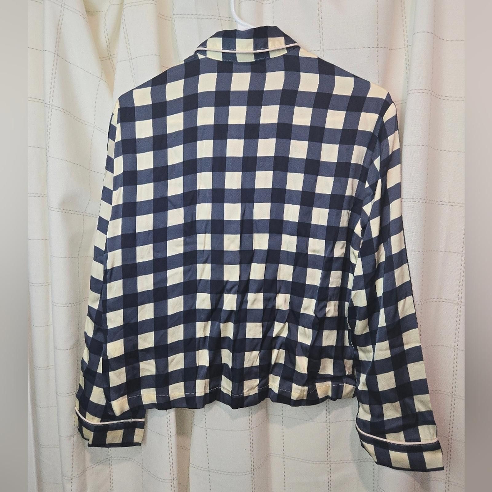 J.Crew J Crew Soft Shine Pajama Top In Gingham Size ONE SIZE - 7 Thumbnail