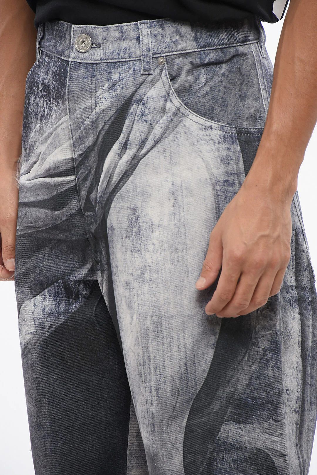 Balmain og1mm0326 Loose-Fit Jeans in Blue/Grey Size US 30 / EU 46 - 3 Thumbnail