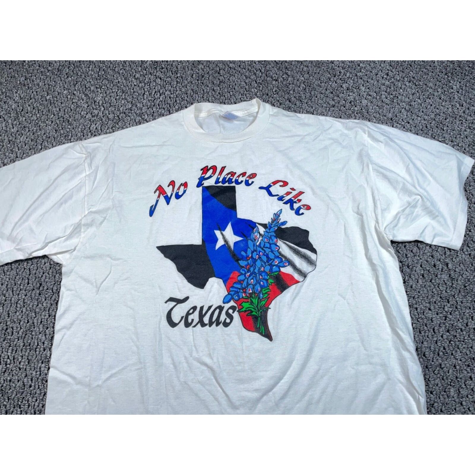 Jerzees VINTAGE Jerzees Texas Flag Print T-Shirt Adult XL White Men Short Sleeve Crew Neck 90s USA Made Size US XL / EU 56 / 4 - 7 Thumbnail
