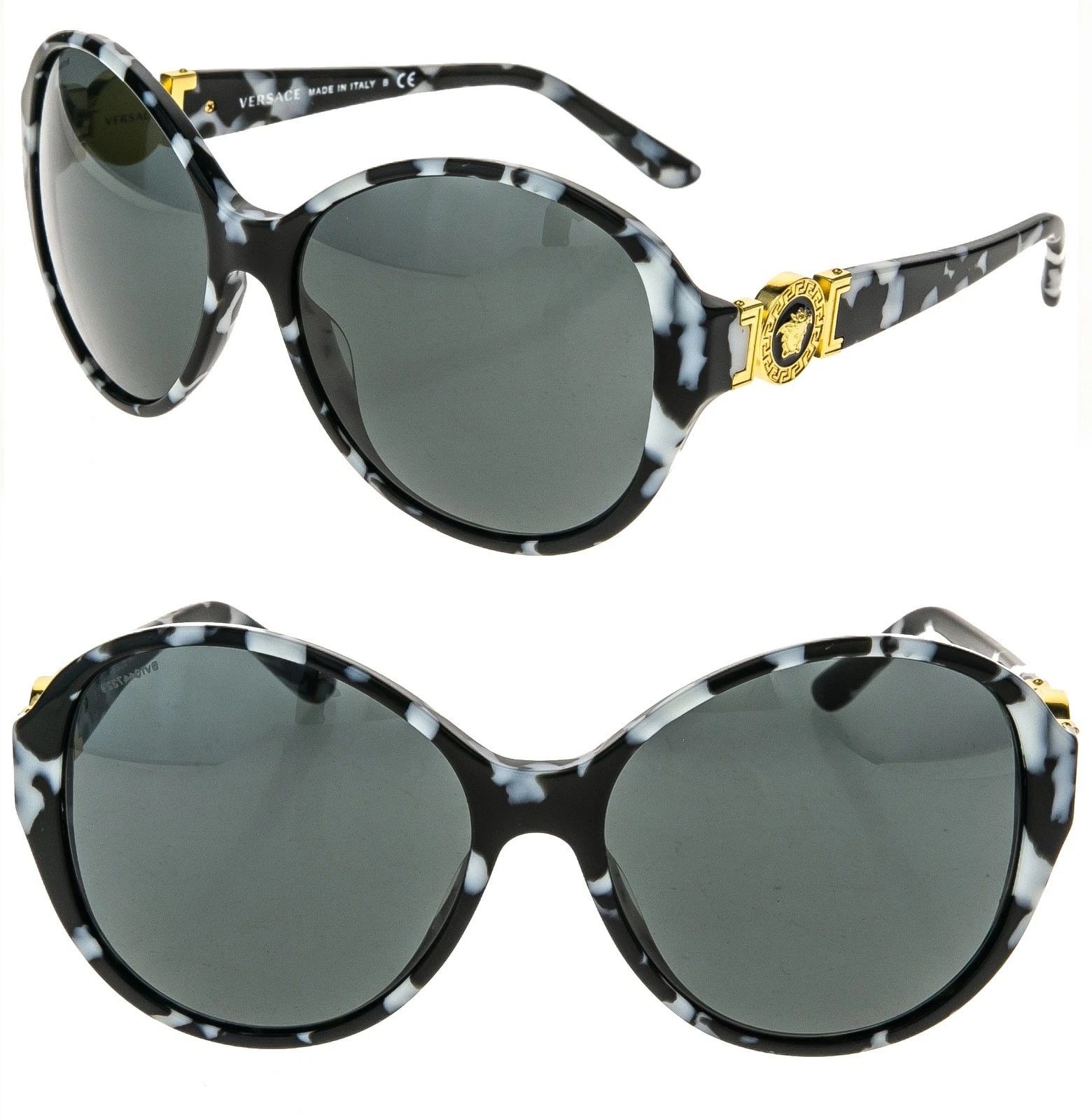 VERSACE VE4261 Oversized 4261 Black White Chain Sunglasses