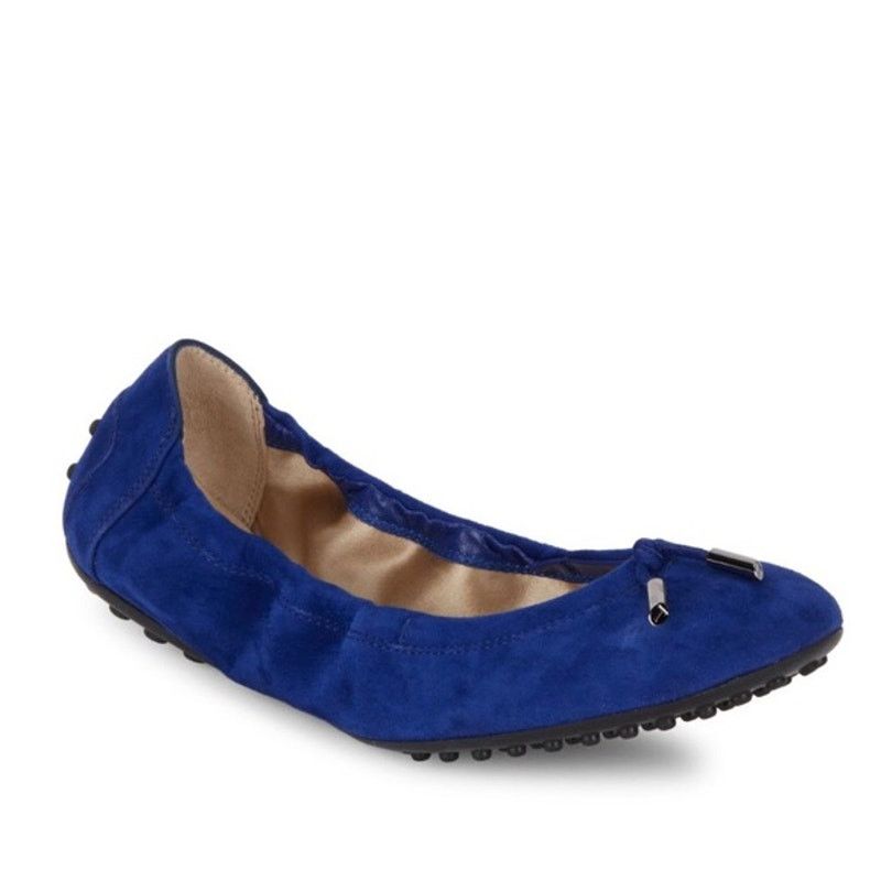 Tod's Tods Blue Suede Ballerina Dee Laccetto Ballet flats sz. 38 Size US 8 / IT 38 - 1 Thumbnail