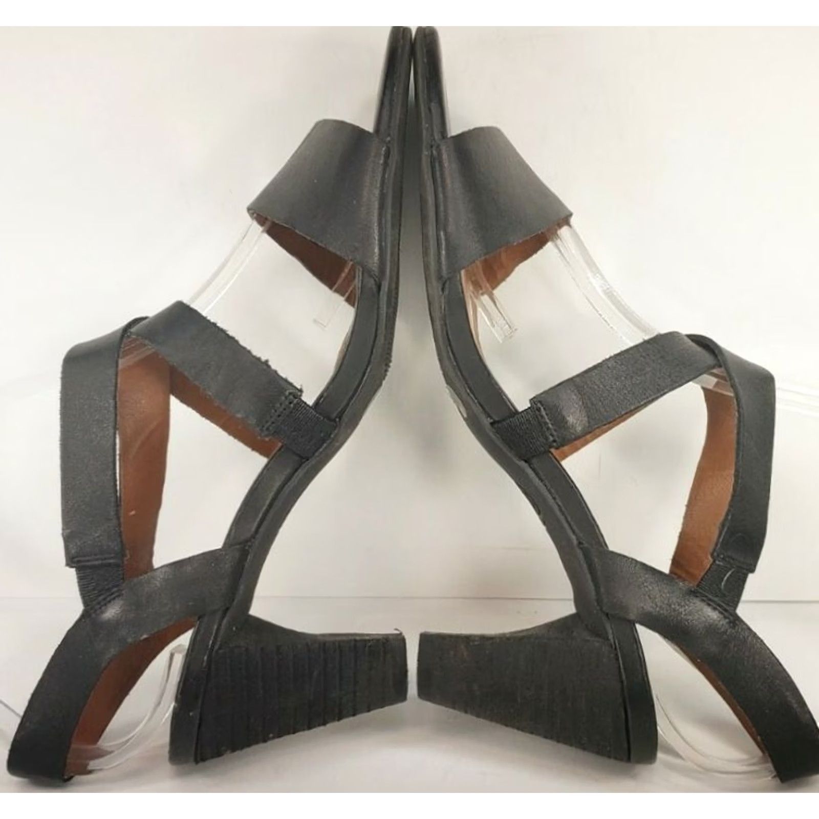 Lucky Brand Lucky Brand Women's Slingback Sandals Size 7.5 High Heel Open Toe Black Leather Heel Style Block Slingback Sandal Women Shoes Size US 8 / IT 38 - 7 Thumbnail