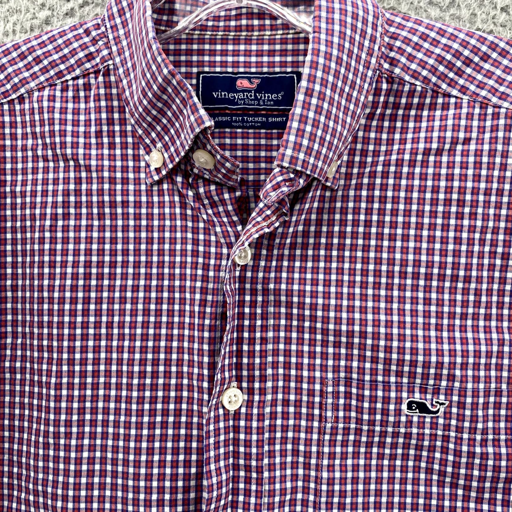 Vineyard Vines Vineyard Vines Shirt Men Small Red Plaid Classic Tucker Cotton Button Down Preppy Size US S / EU 44-46 / 1 - 3 Thumbnail