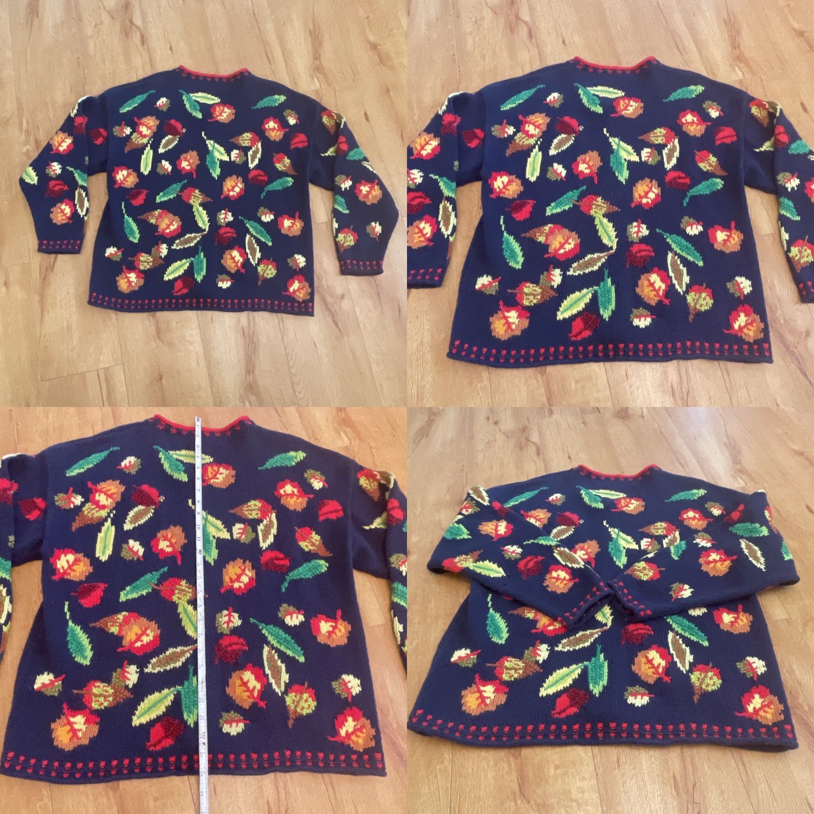 Vintage VINTAGE Cardigan Bay Sweater Women Small Navy Hand Knit Fall Autumn Leaf Cottage Cardigan Bay Women Small Navy Hand Knit Fall Autumn Leaf Cottage Size S / US 4 / IT 40 - 8 Thumbnail