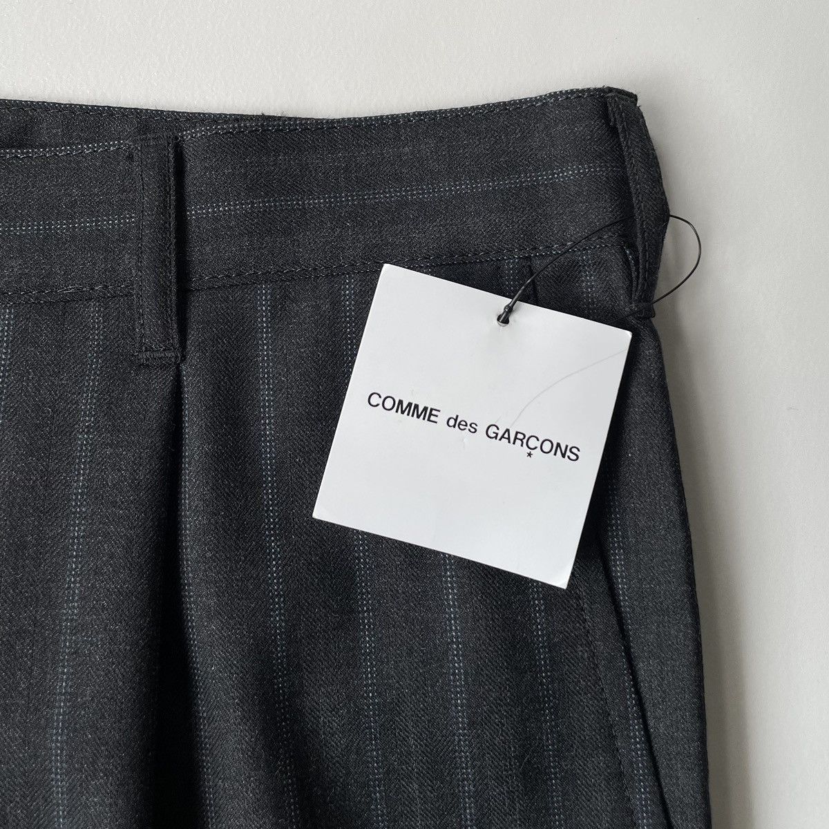 Comme des Garcons A/W 09 Grey / Blue Pinstripe Wool Trousers Size US 31 - 4 Thumbnail