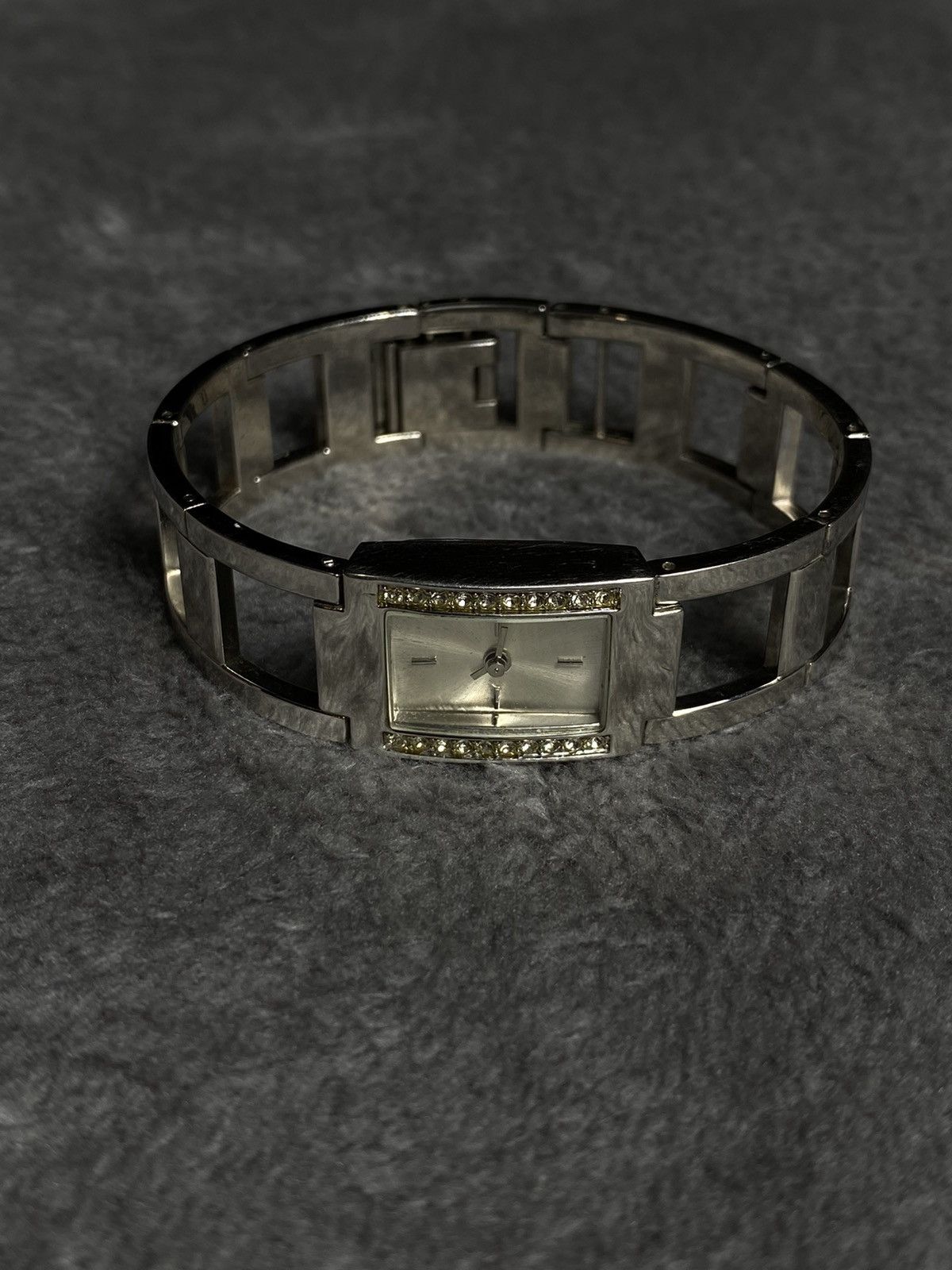 Vintage Futuristic Vintage Bracelet Watch Silver Tone Work 100% Size ONE SIZE - 1 Thumbnail
