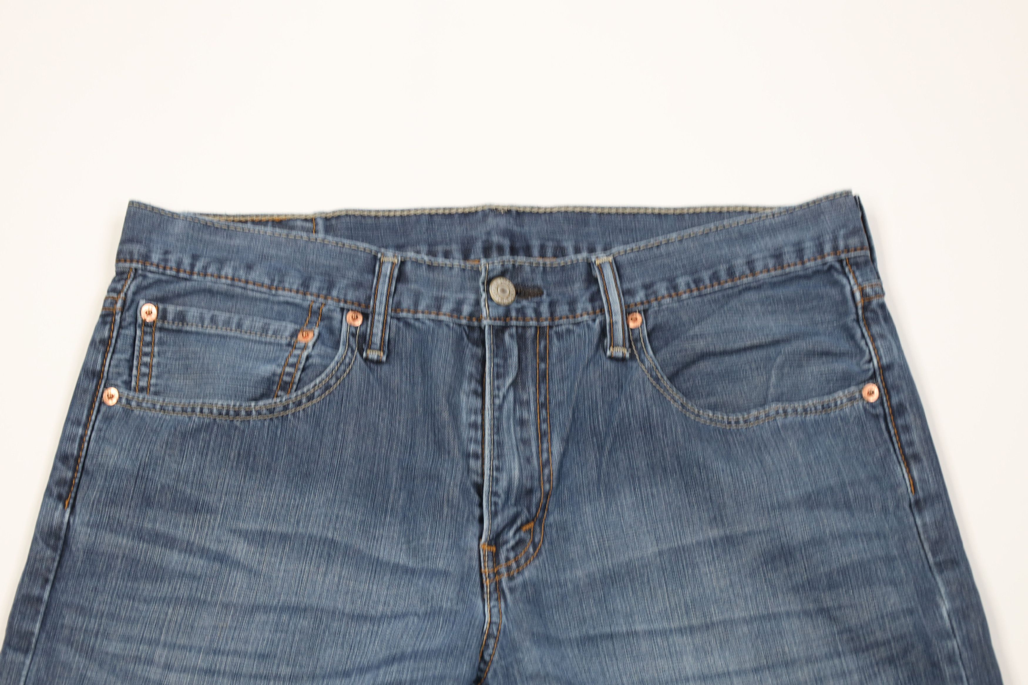 Levi's Vintage Y2K Levis 527 Slim Wide Leg Bootcut Denim Jeans Blue Size US 34 / EU 50 - 2 Thumbnail