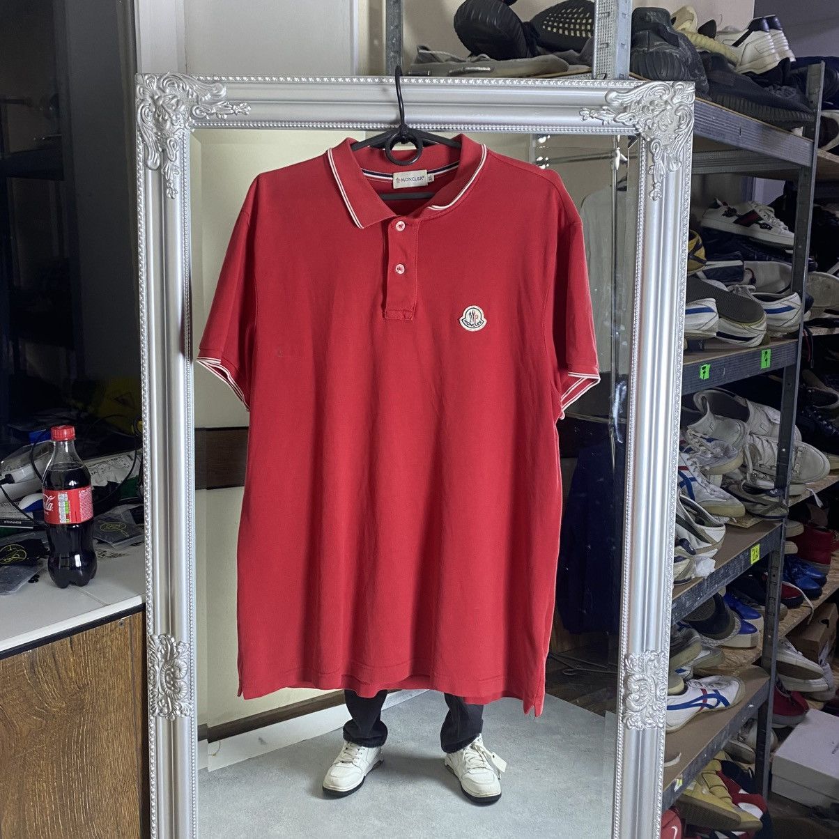 Moncler t-shirt polo moncler red luxury Size US XL / EU 56 / 4 - 1 Thumbnail