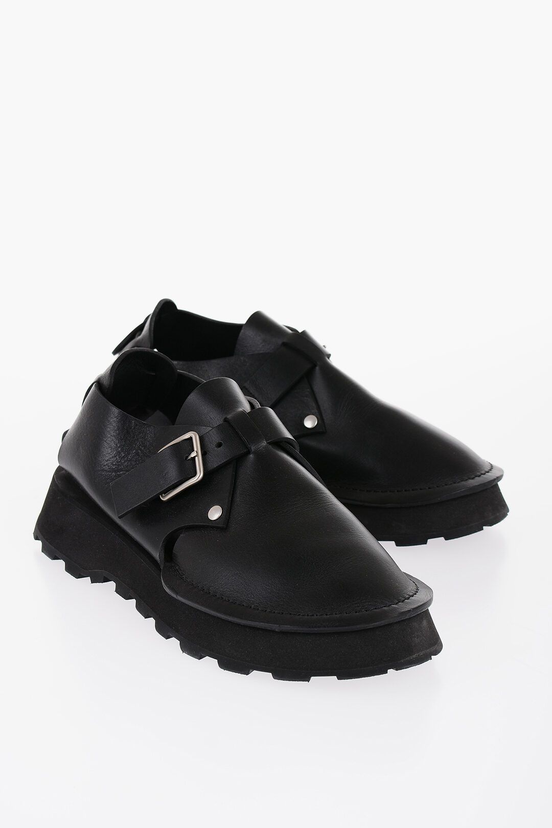 Jil Sander og1mm0625 Leather Desert Booties in Black Size US 7 / EU 40 - 2 Thumbnail