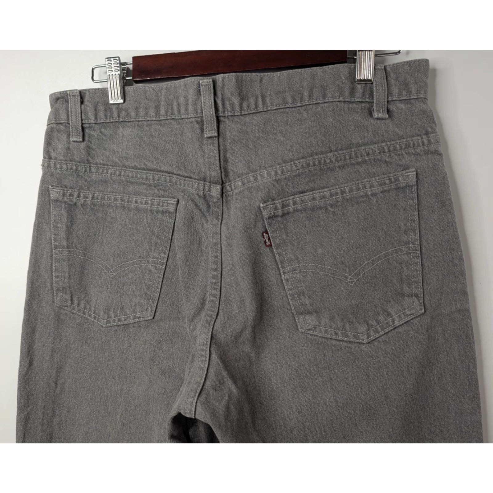 Levi's VINTAGE Levi's 509 Jeans Mens 32x28 Grey Denim Pants Straight Leg Cotton Denim Logo 80s Mens Jeans Size US 32 / EU 48 - 7 Thumbnail
