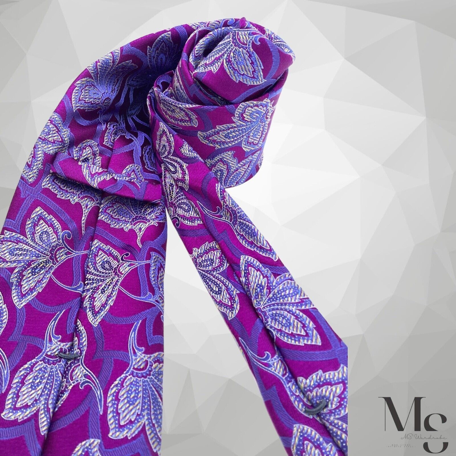 Ermenegildo Zegna ERMENEGILDO ZEGNA Purple Paisley Luxury Silk Tie In Made Ita Size ONE SIZE - 5 Thumbnail